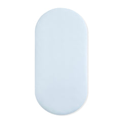 Oval Bassinet Sheet in Breeze shown on a bassinet mattress