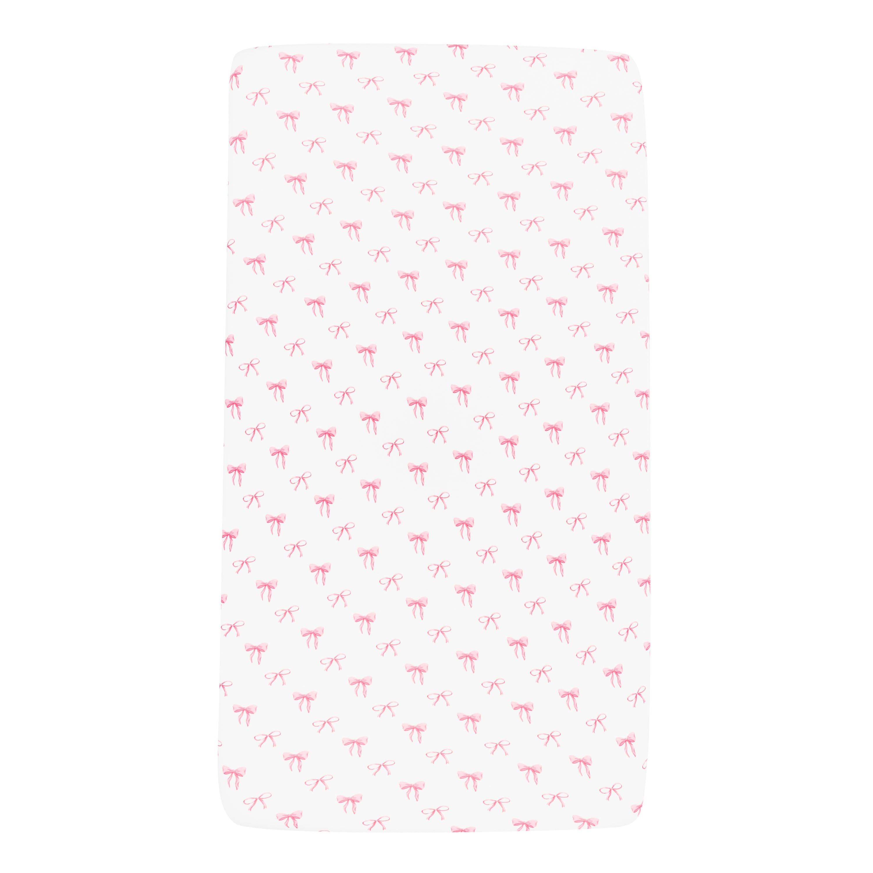 Mini Crib Sheet in Bow on mattress