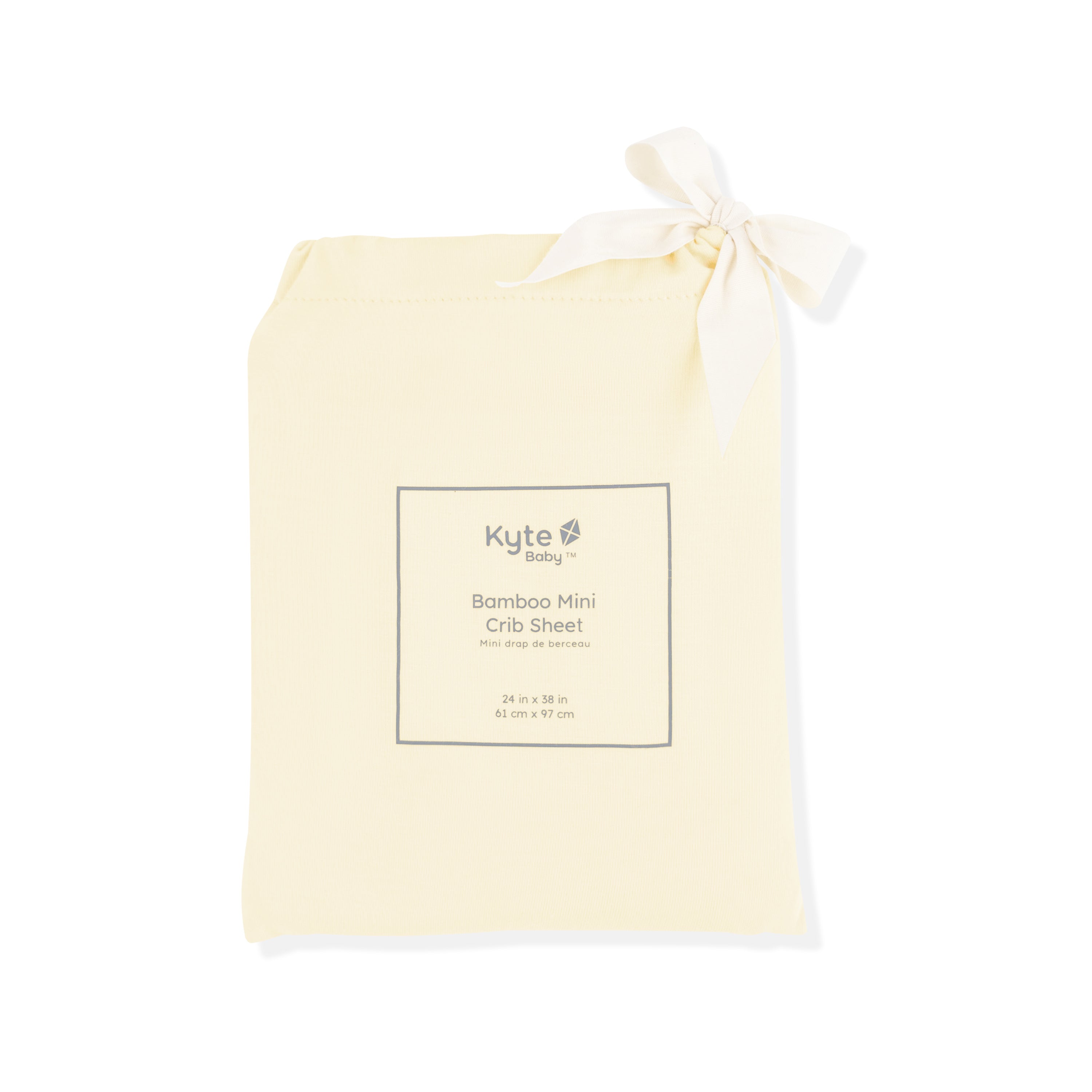 Mini Crib Sheet in Chamomile shown in its packaging