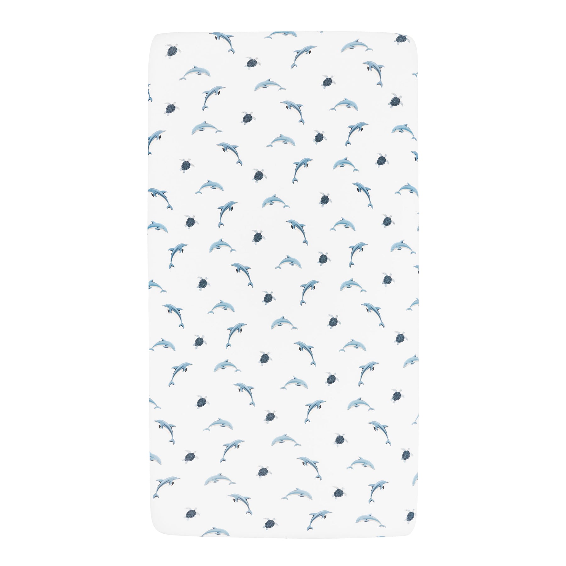 Mini Crib Sheet in Dolphin on mattress