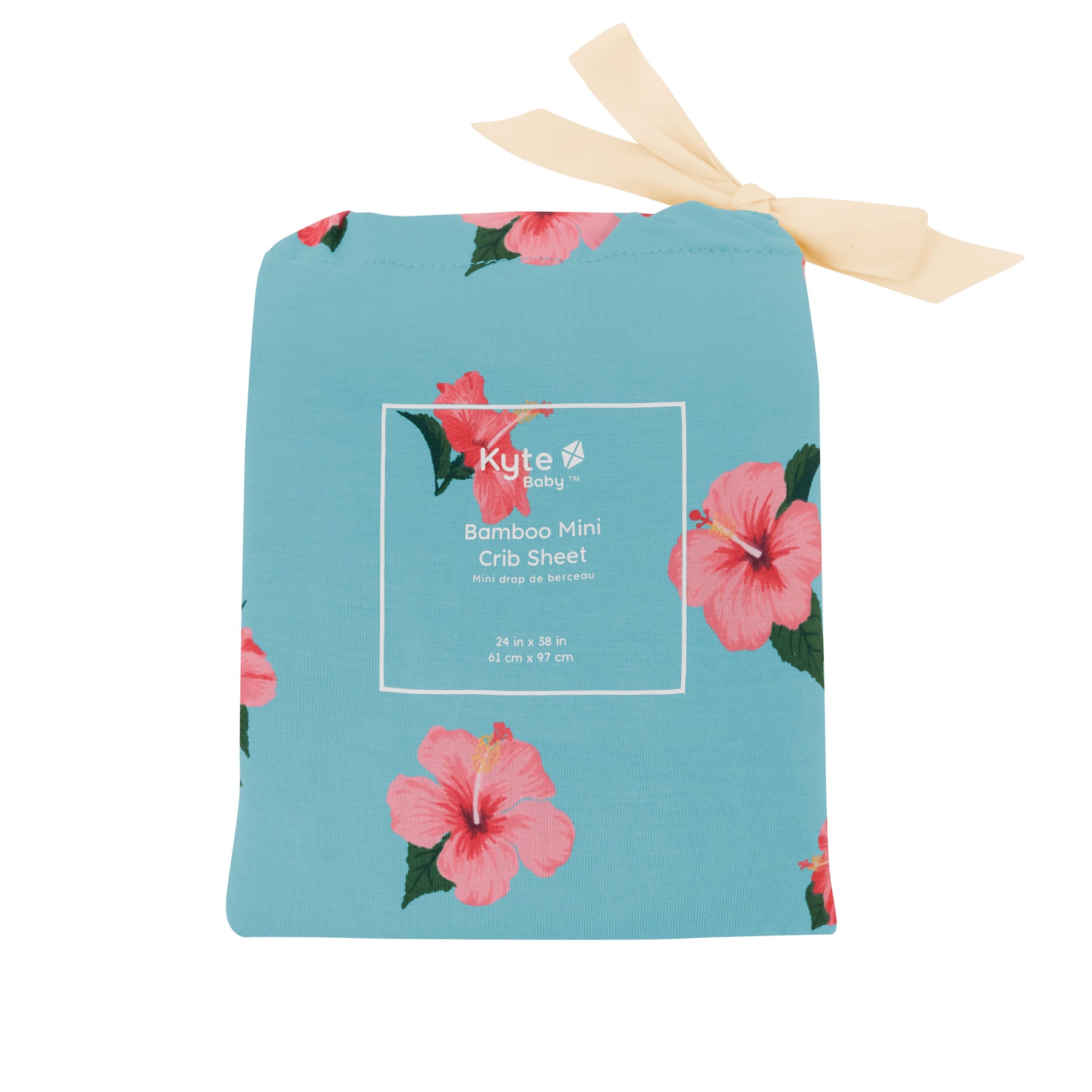 Mini Crib Sheet in Hibiscus packaging 