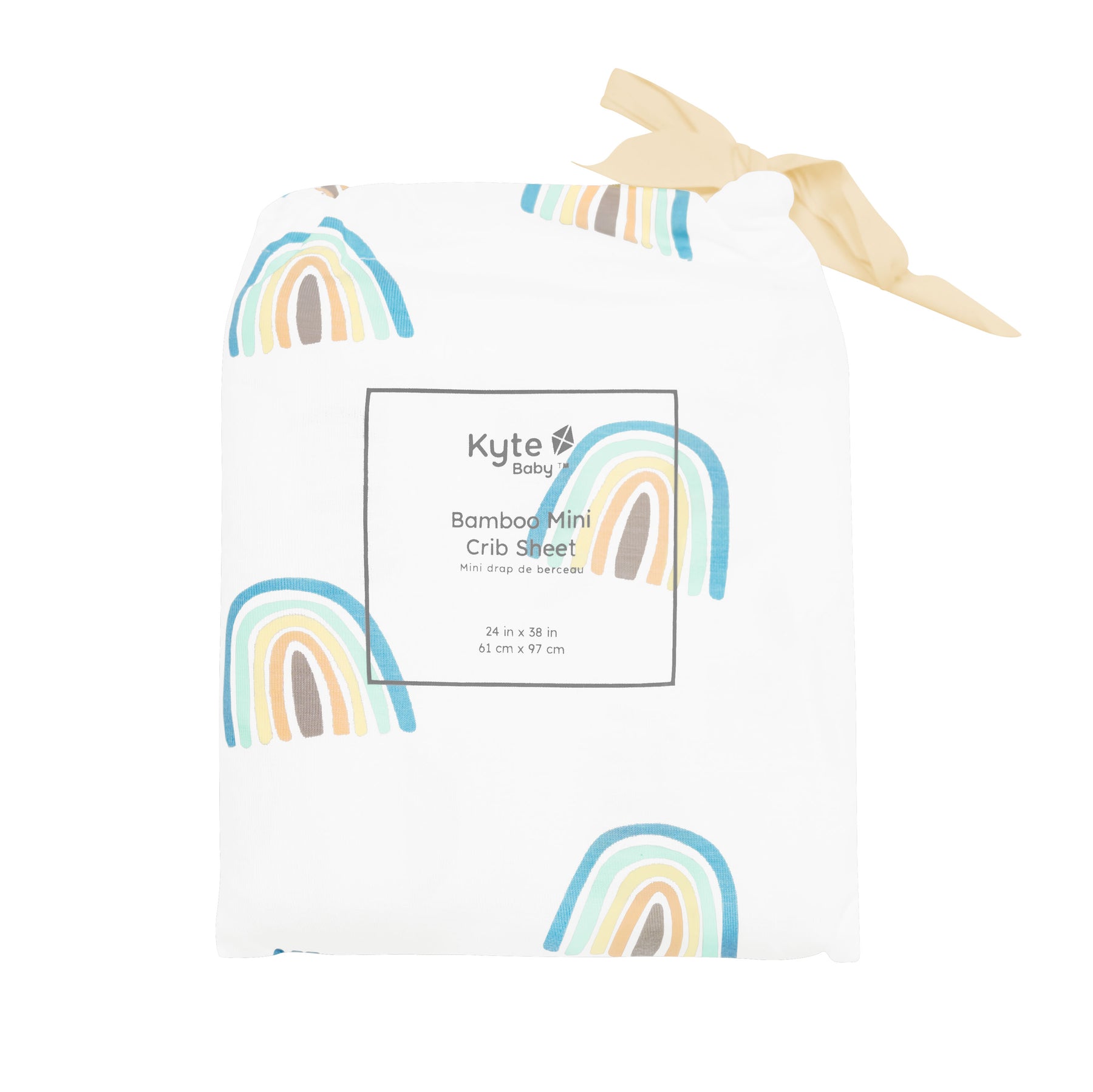 Mini Crib Sheet in Makai Rainbow packaging