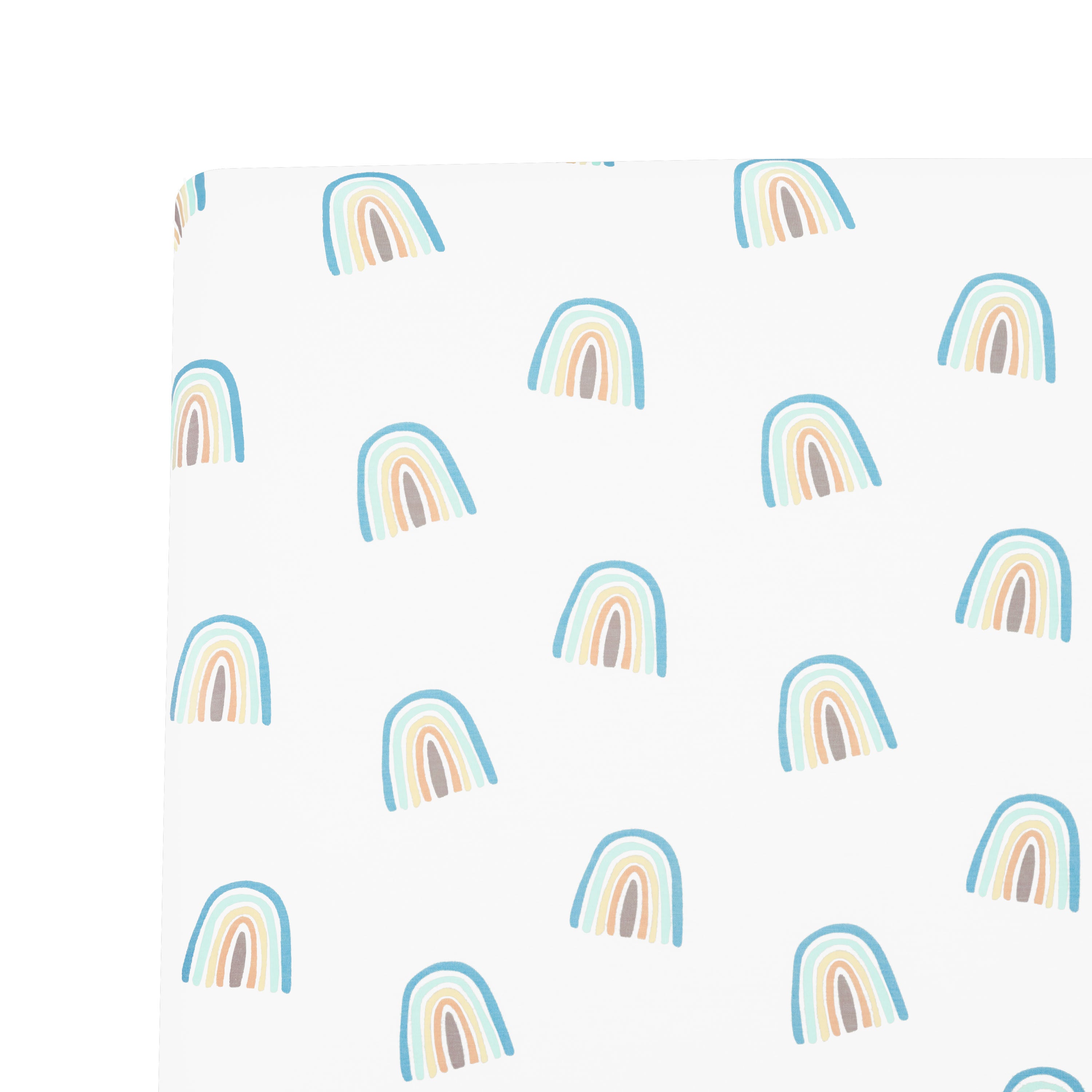 Mini Crib Sheet in Makai Rainbow close up