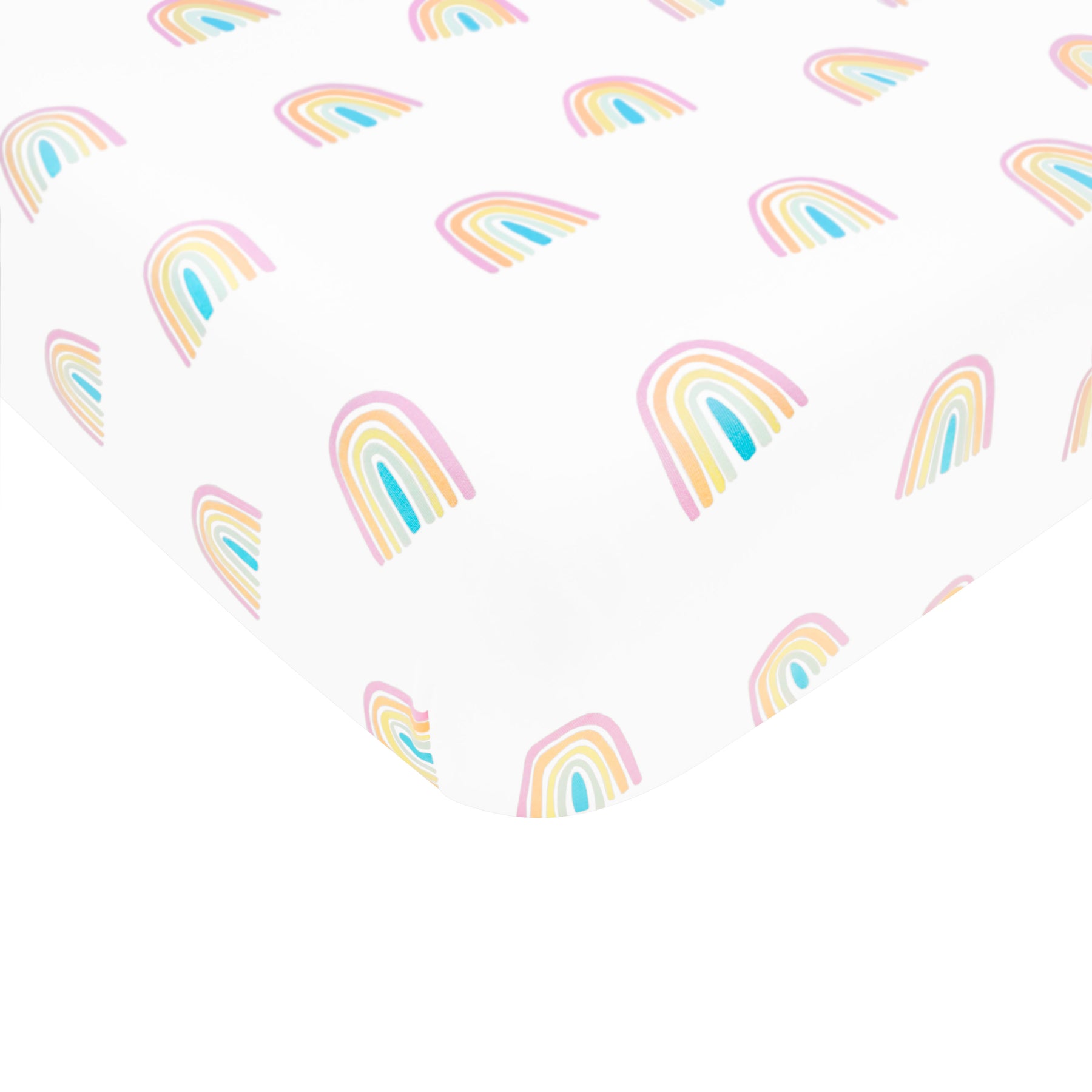 Mini Crib Sheet in Poi Rainbow corner