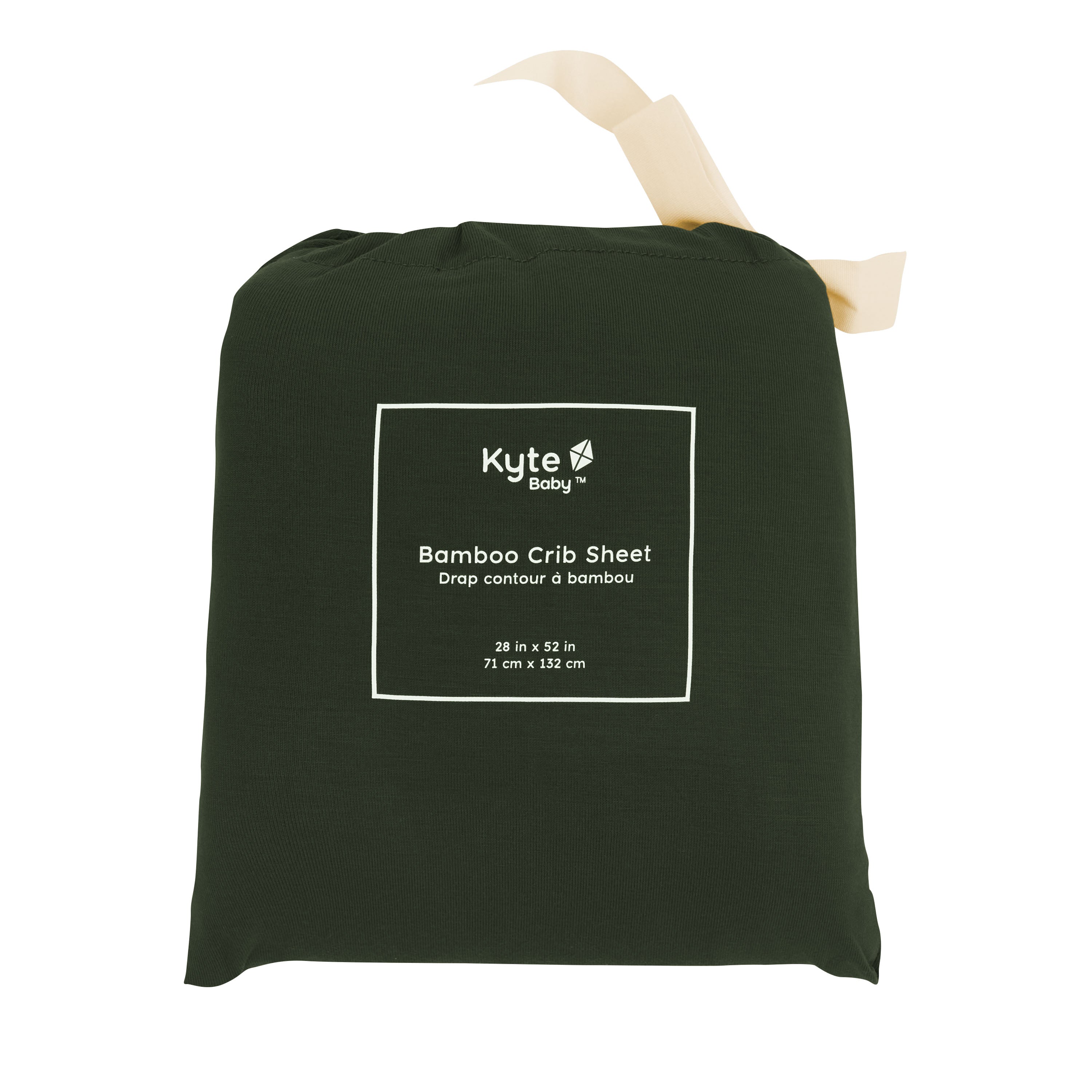 Crib Sheet in Fir shown in its packaging