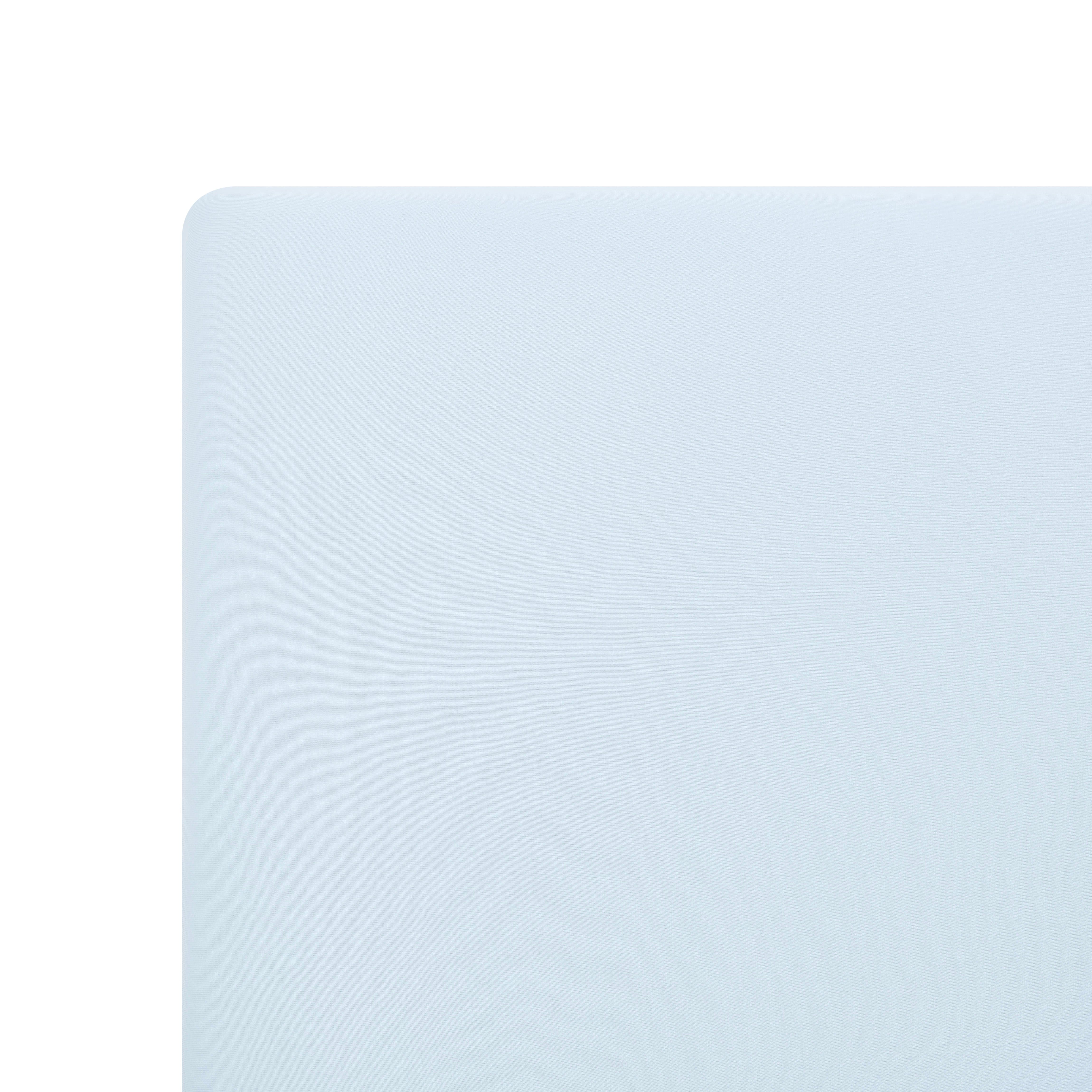 Corner of the Crib Sheet in Breeze shown on a crib mattress