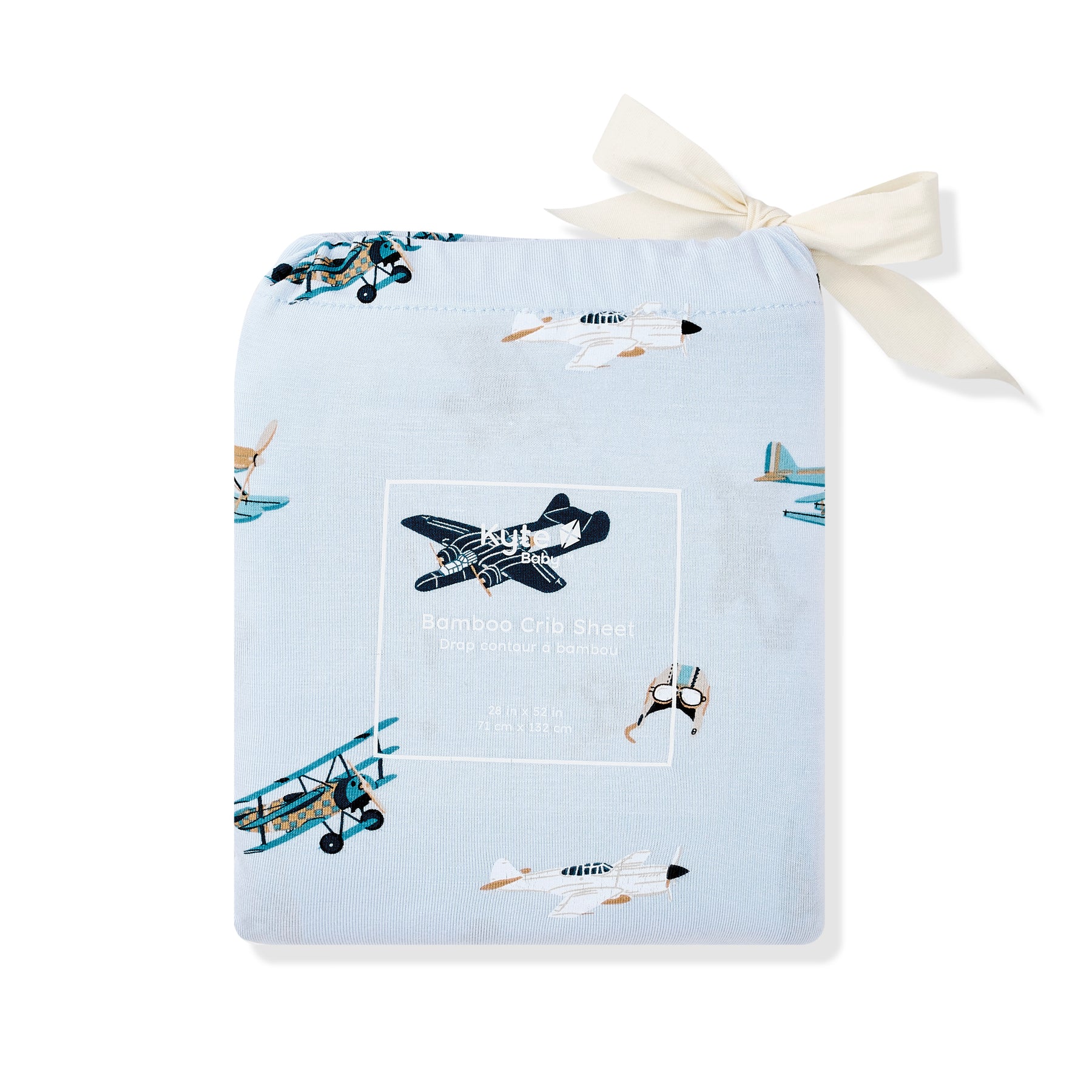 Crib Sheet in Take Off shown in its packaging