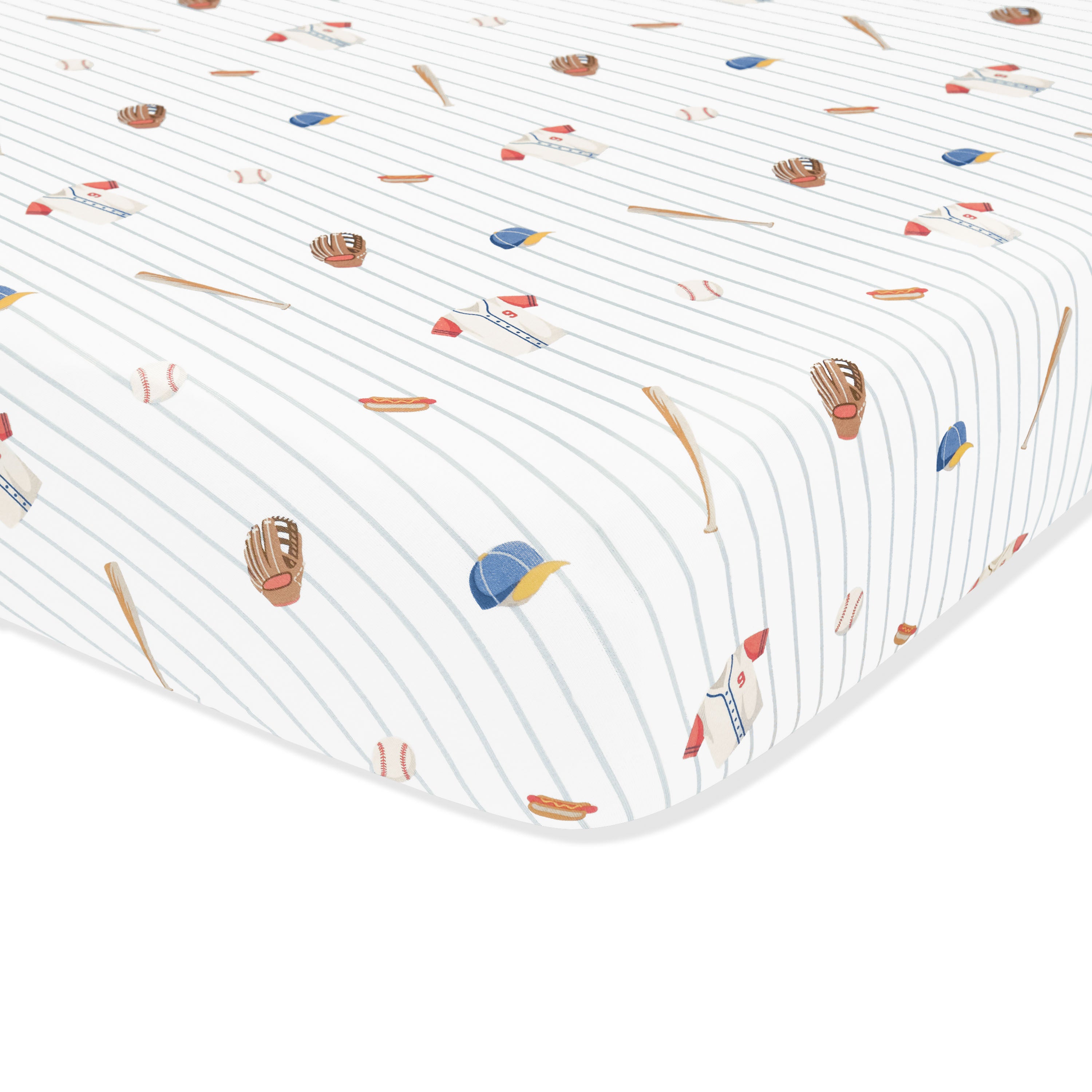 Corner of the Crib Sheet in Home Run on a crib mattress