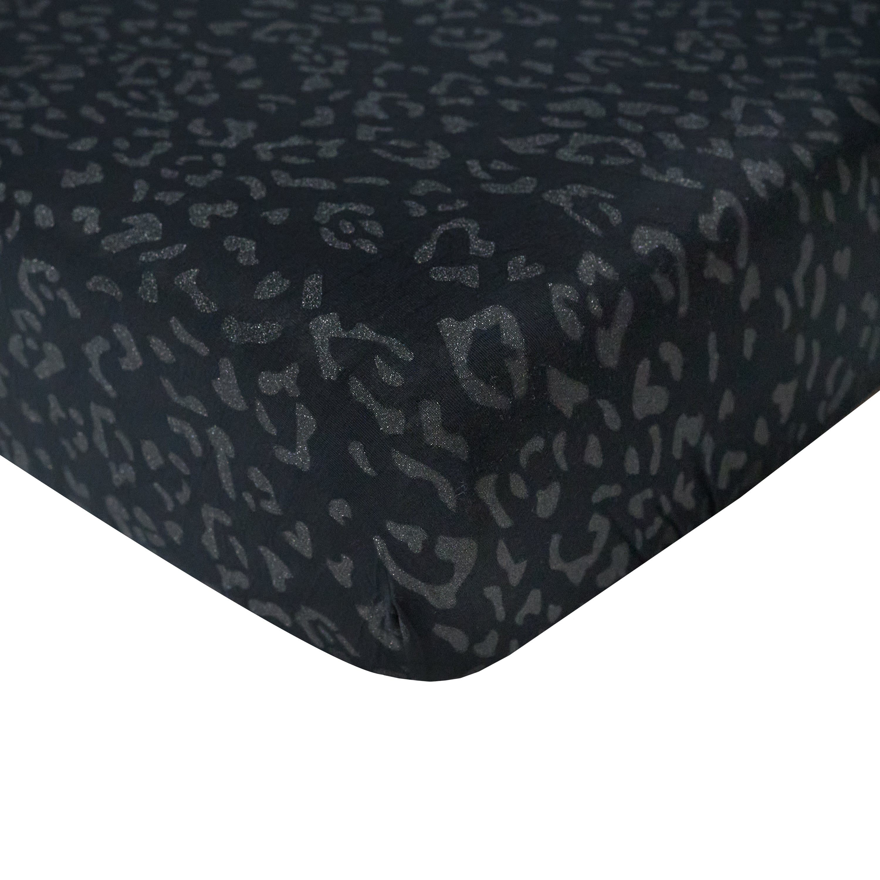 Crib Sheet in Midnight Leopard