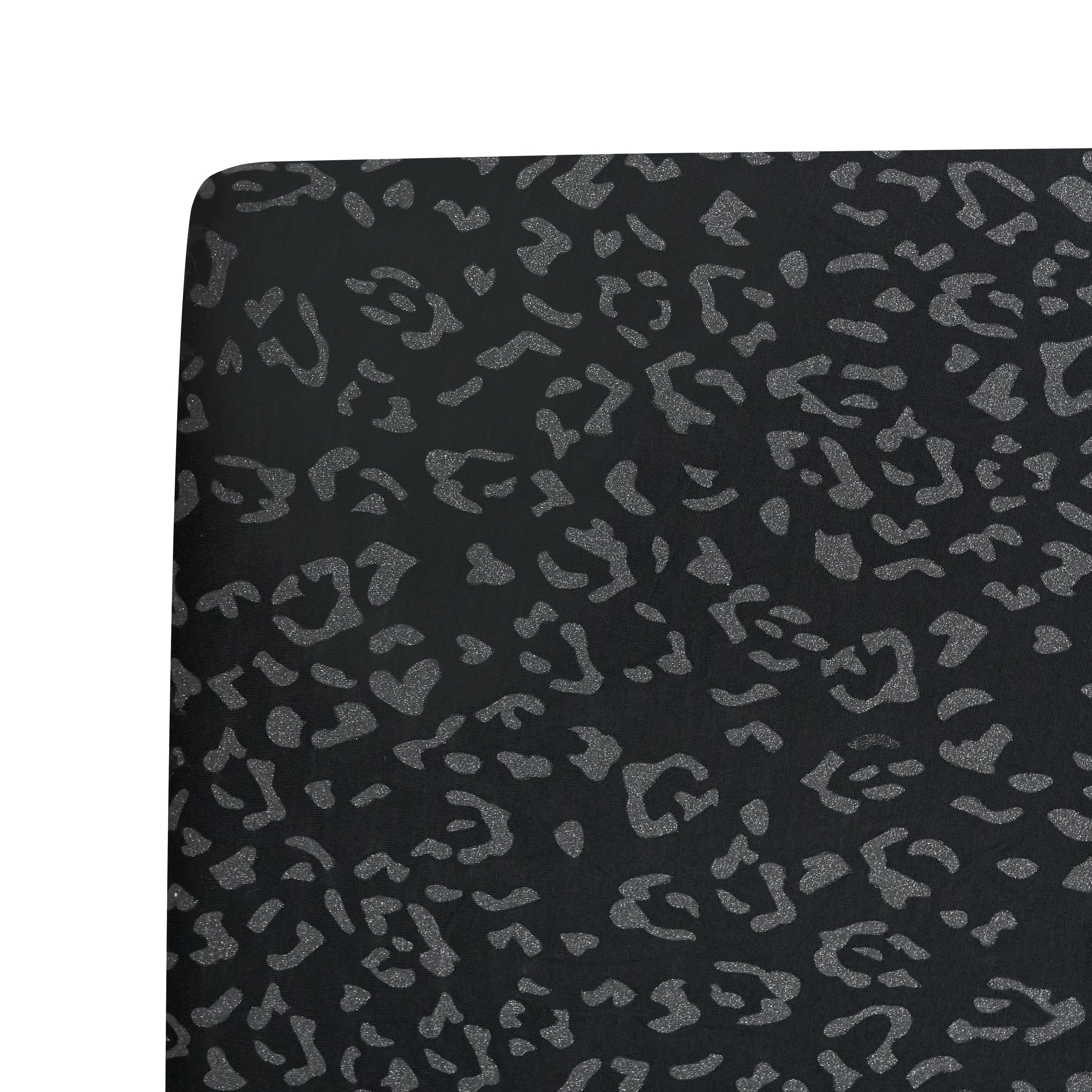 Crib Sheet in Midnight Leopard