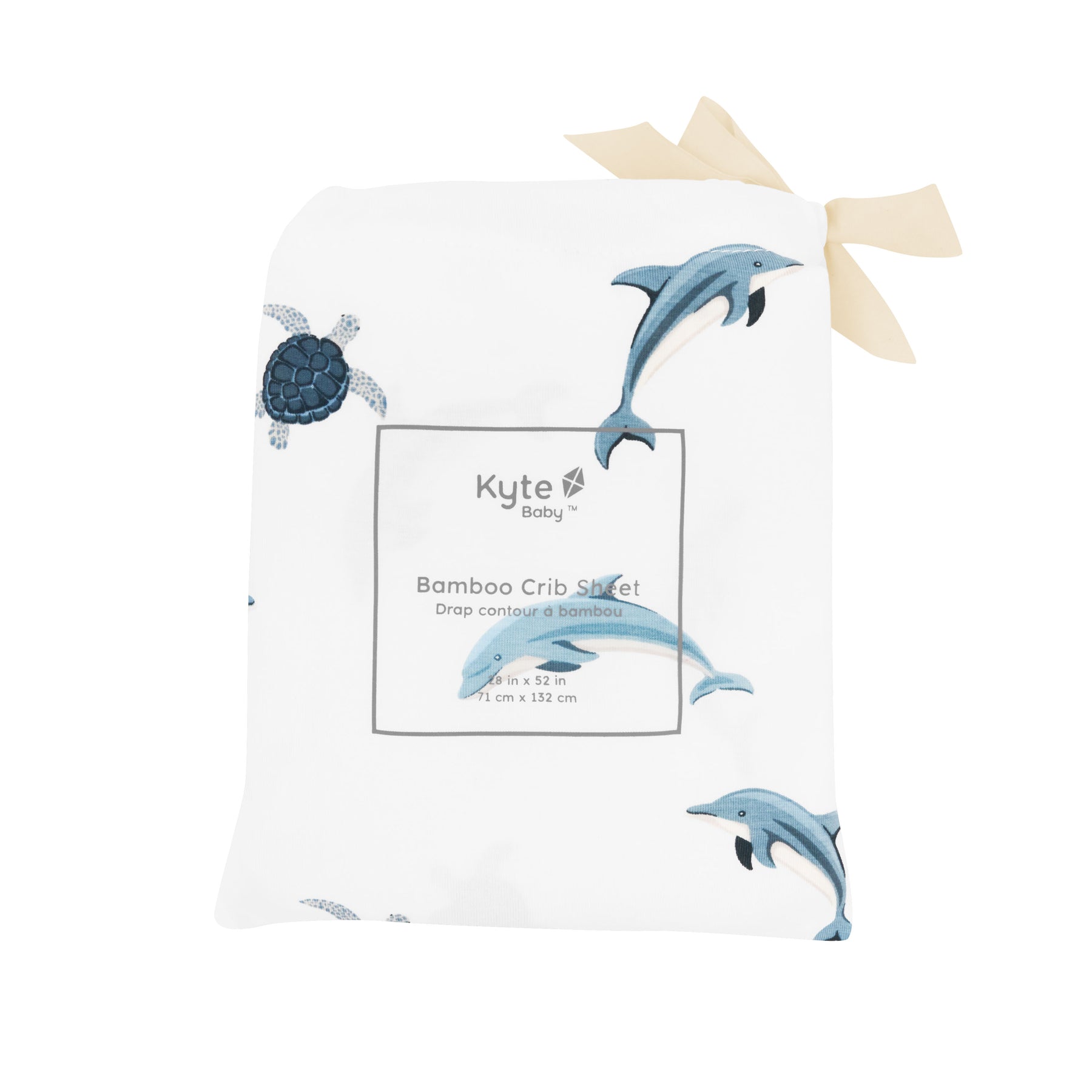 Crib Sheet in Dolphin packaging