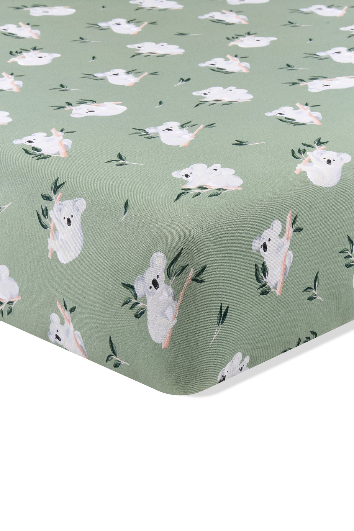 The corner of the Twin Sheet in Koala on a mattress