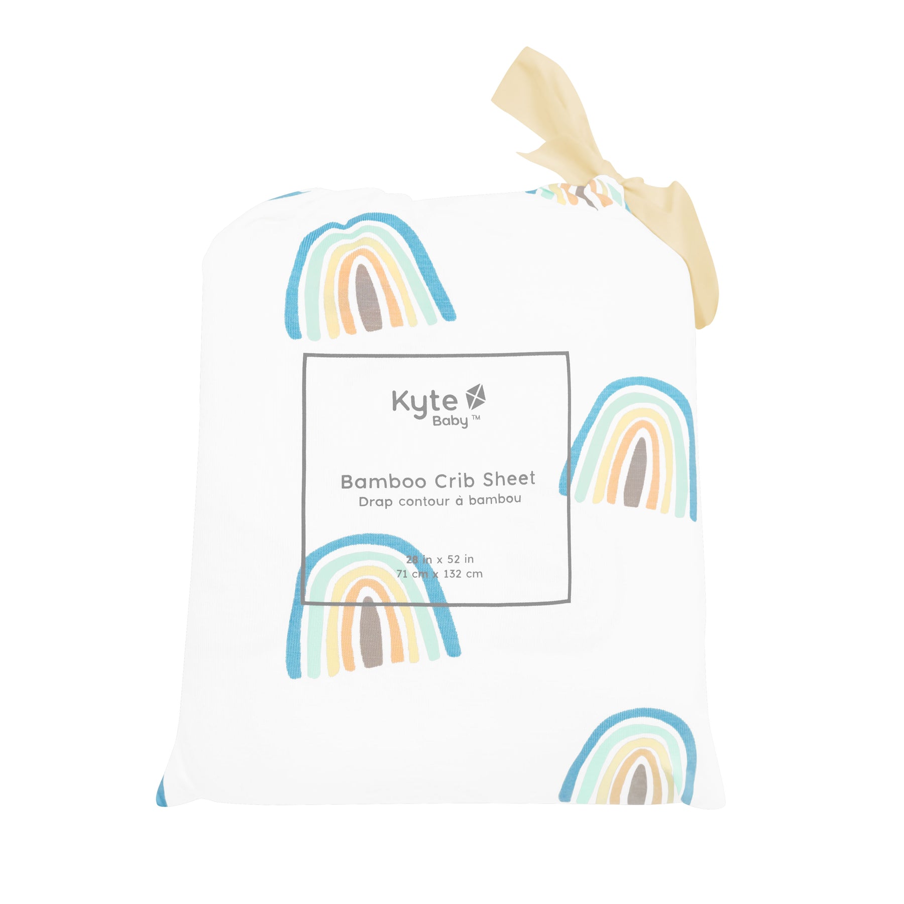 Crib Sheet in Makai Rainbow packaging