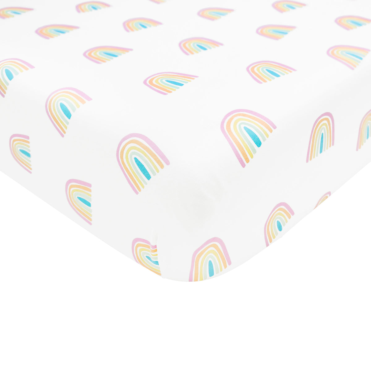 Crib Sheet in Poi Rainbow corner