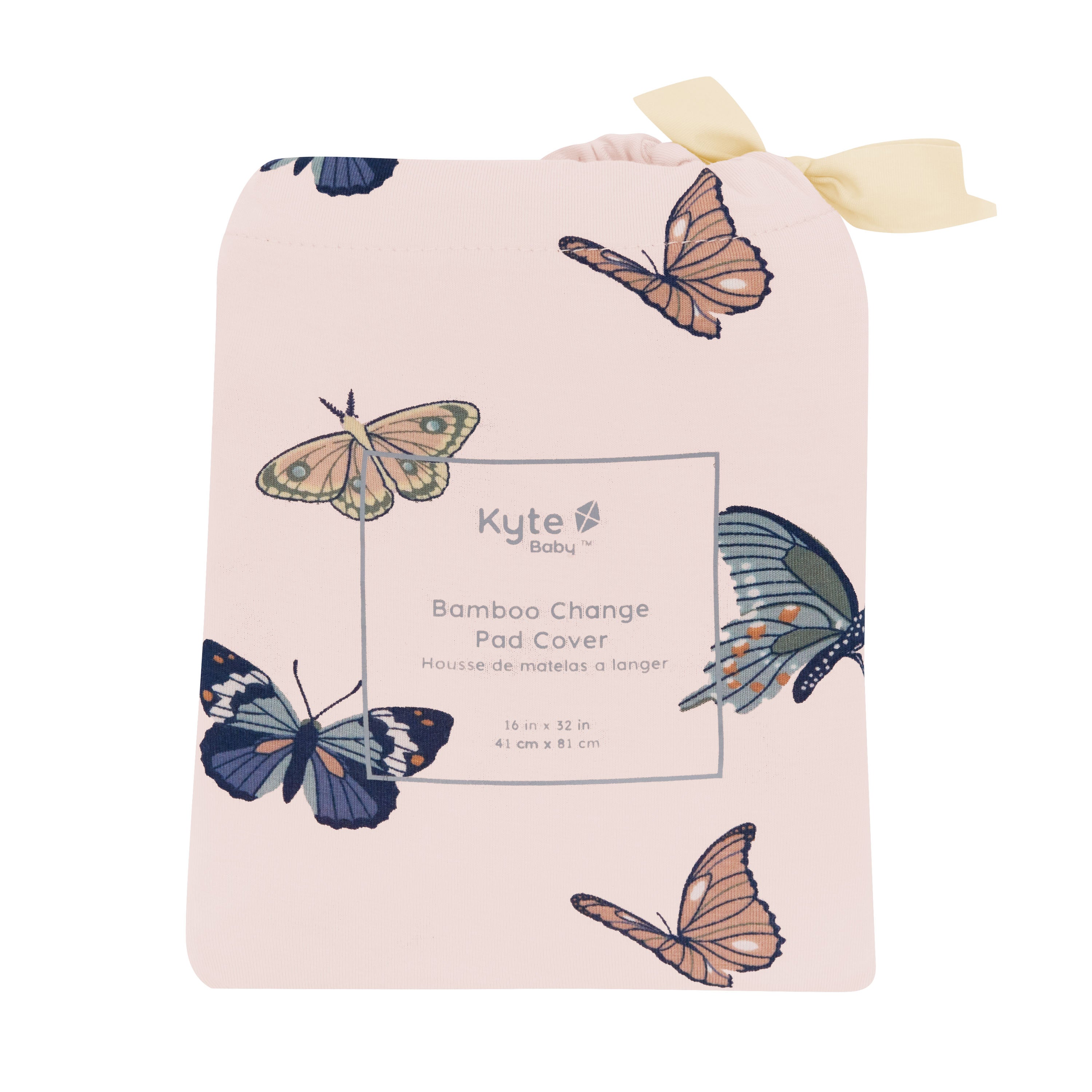 Change pad cover in Blush Butterfly packaging