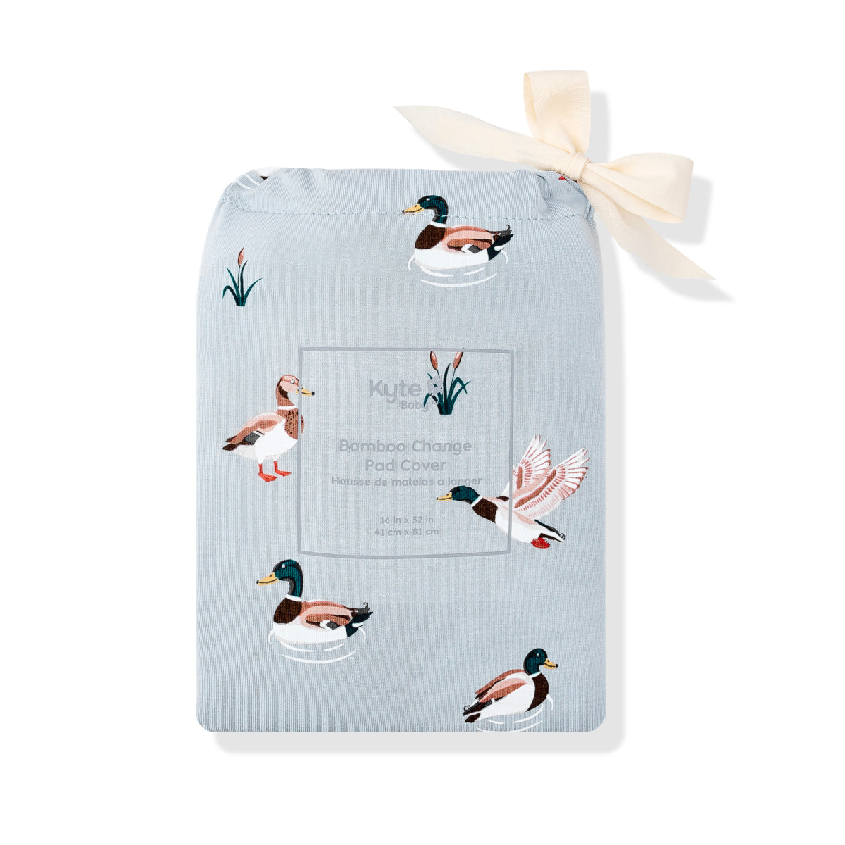 Change Pad Cover in Mallard Duck shown in its packaging