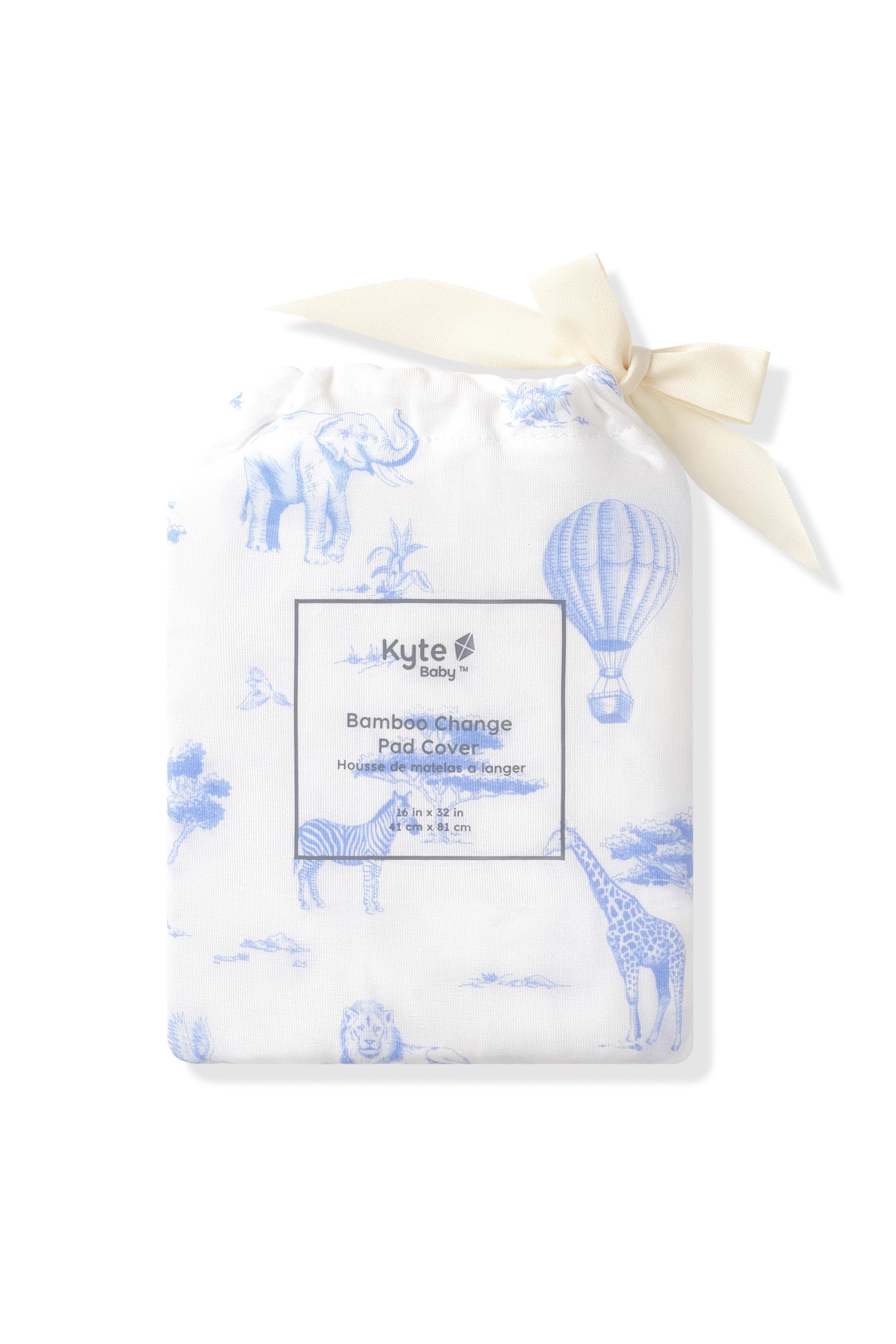 Change Pad Cover in Toile Safari shown in its packaging
