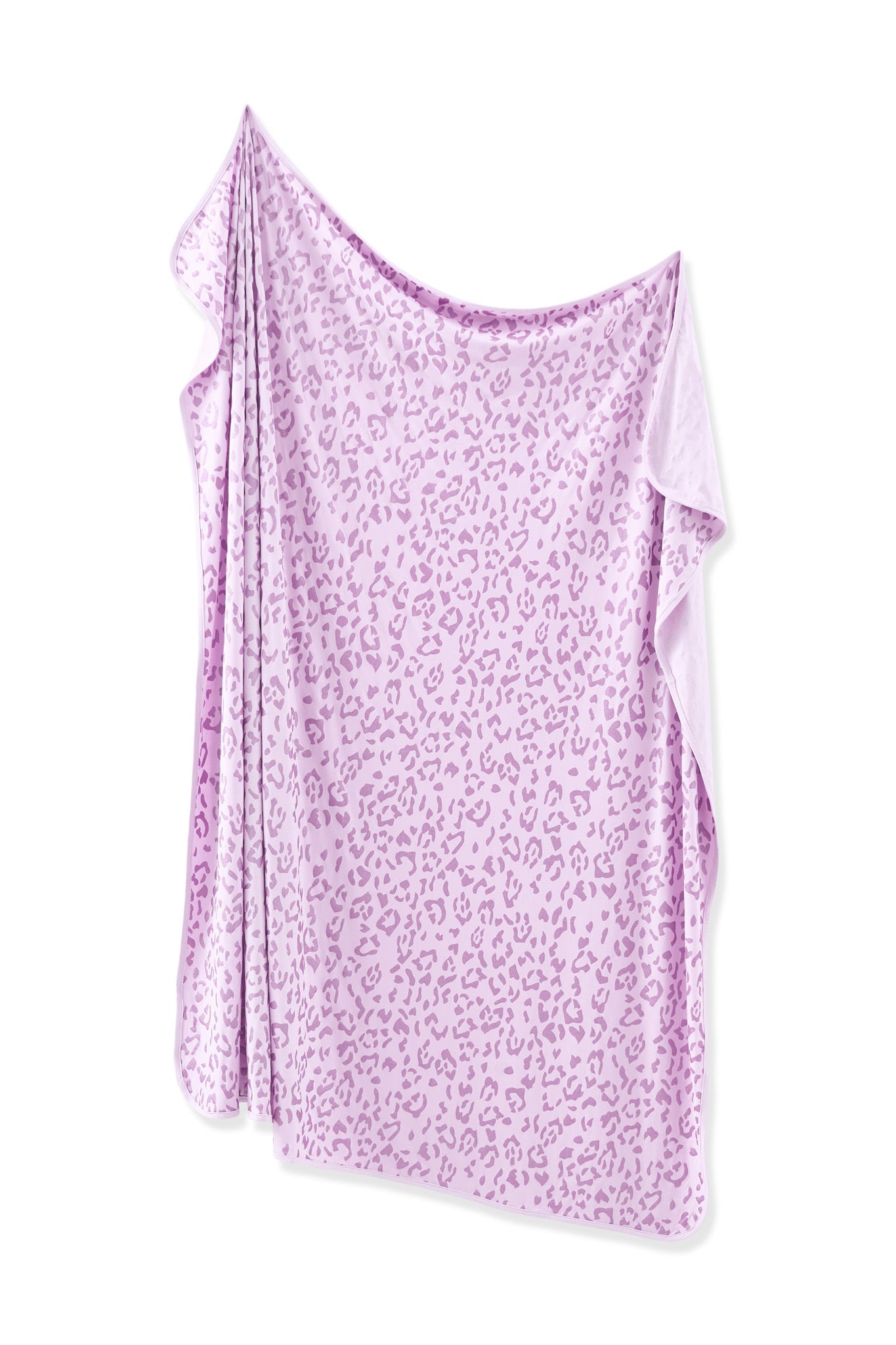 Swaddle Blanket in Thistle Leopard print on white background