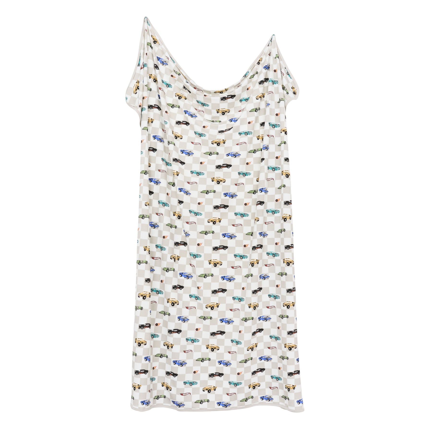 Swaddle Blanket in Fast and Fierce shown unswaddled