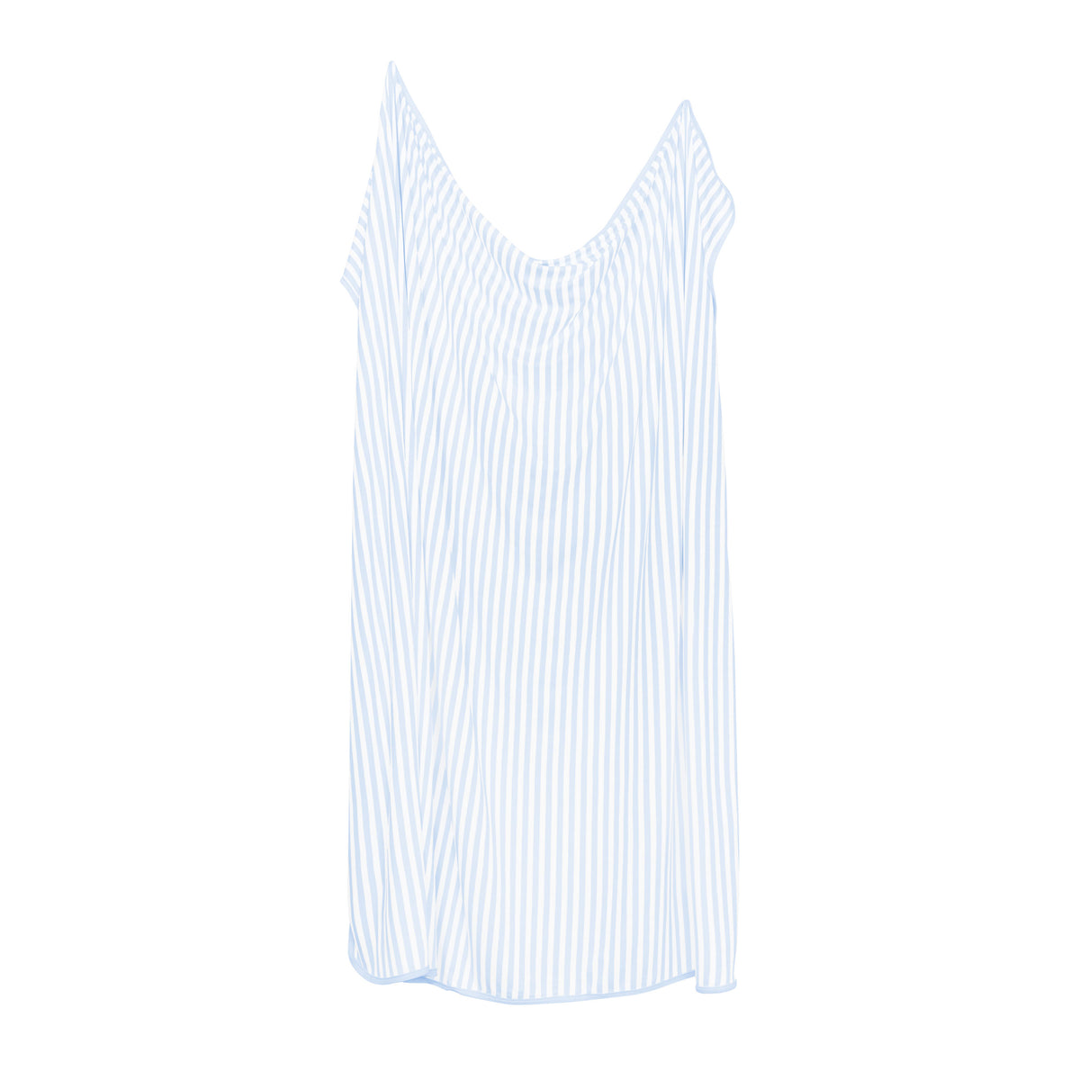 Product photo of Swaddle Blanket in Small Mist Stripe shown unswaddled