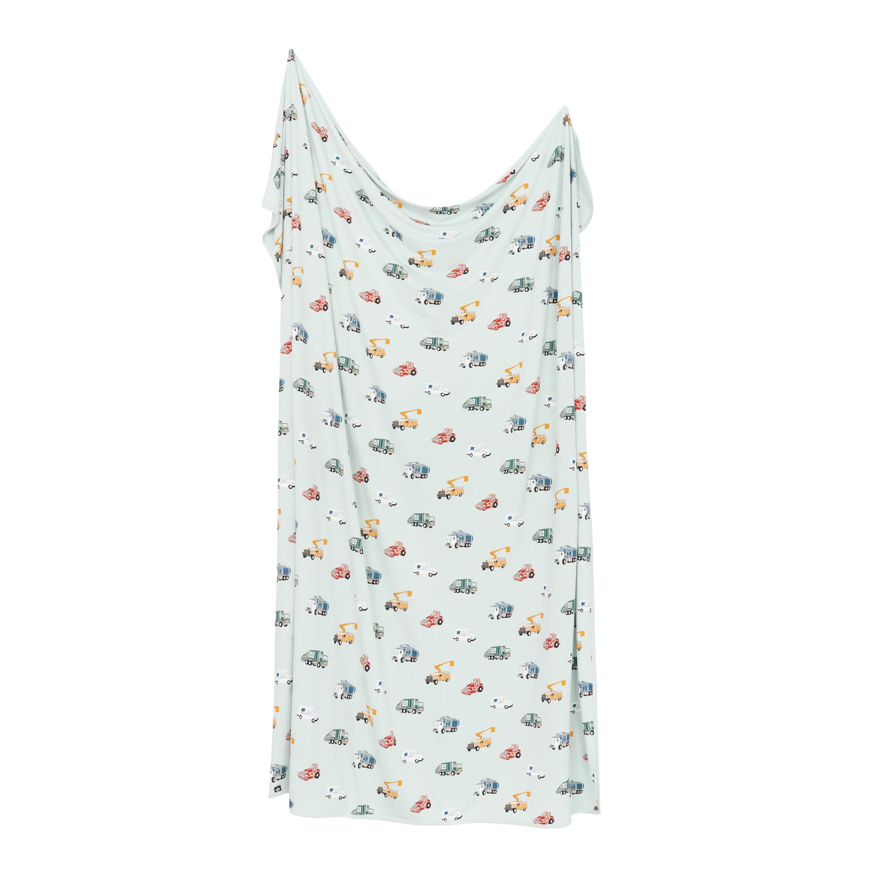 Swaddle Blanket in City Vehicles shown unswaddled