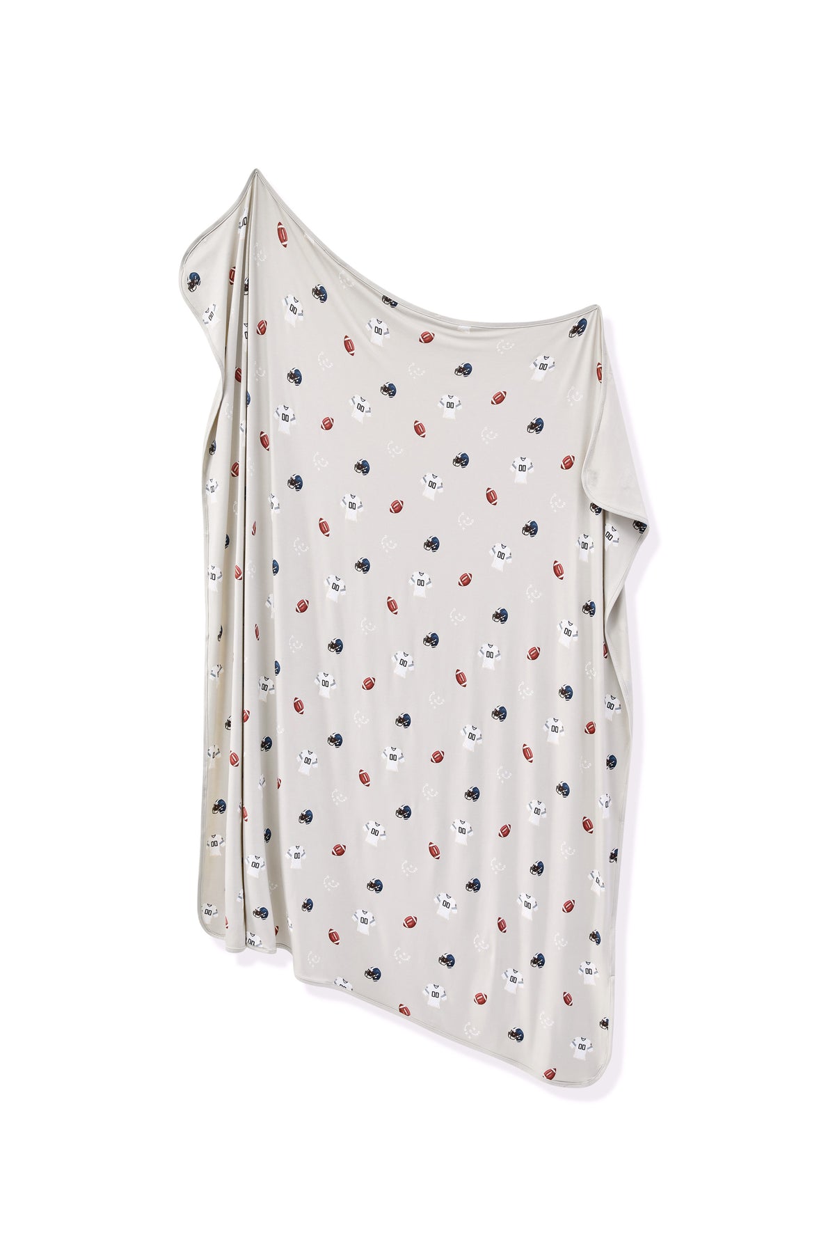 Swaddle Blanket in Vintage Football print on a white background