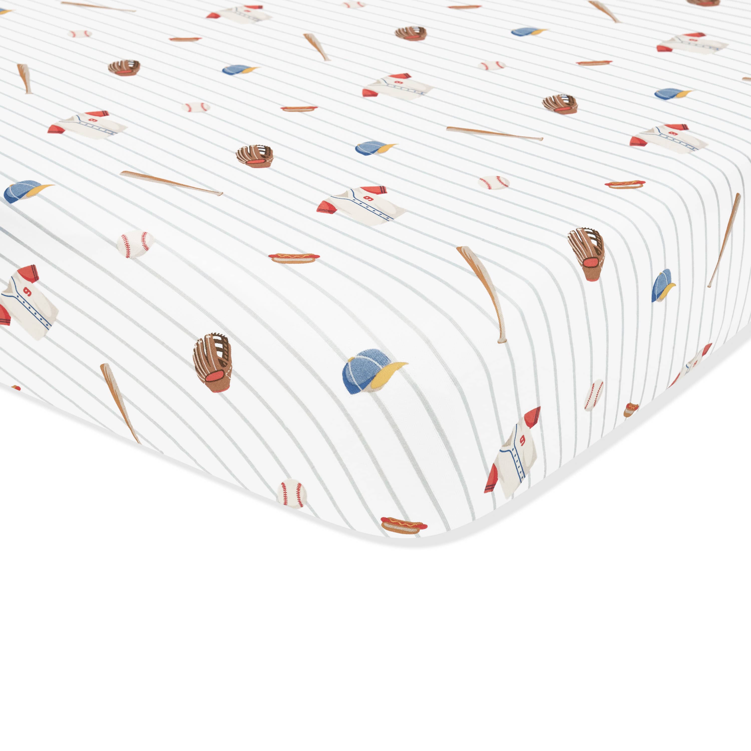 Corner of the Twin Sheet in Home Run shown on a mattress