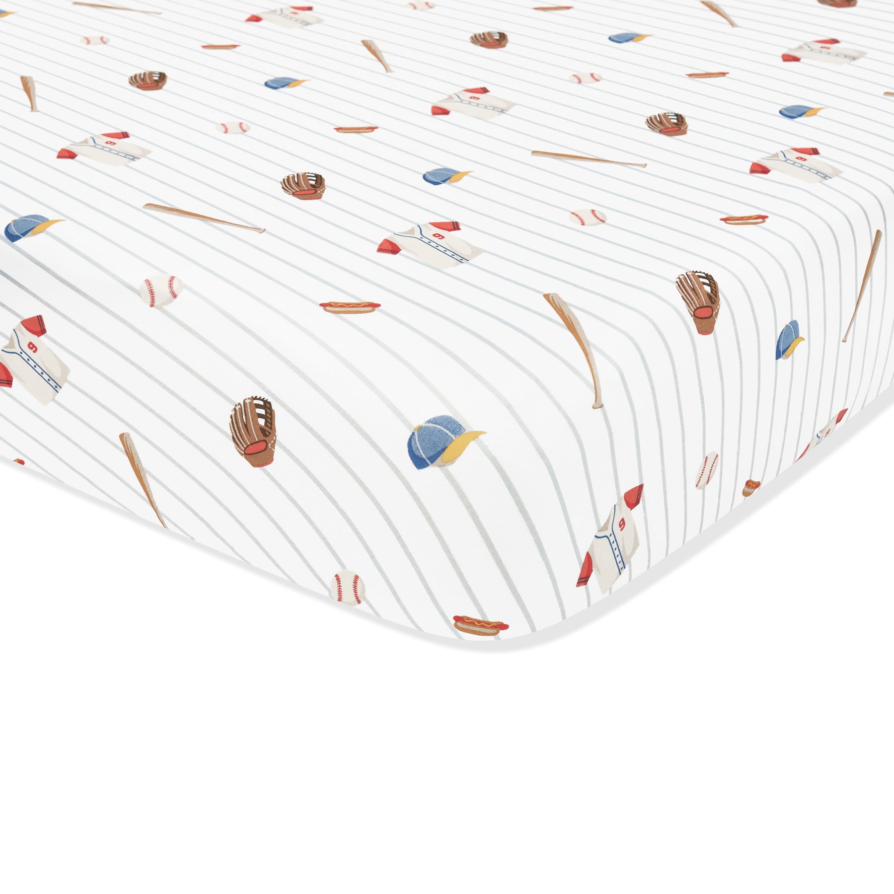 Corner of the Twin Sheet in Home Run shown on a mattress