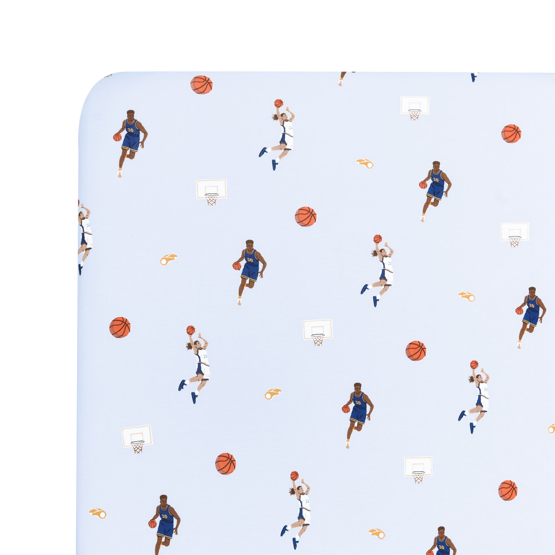 Close up of the Twin Sheet in Basketball on a mattress