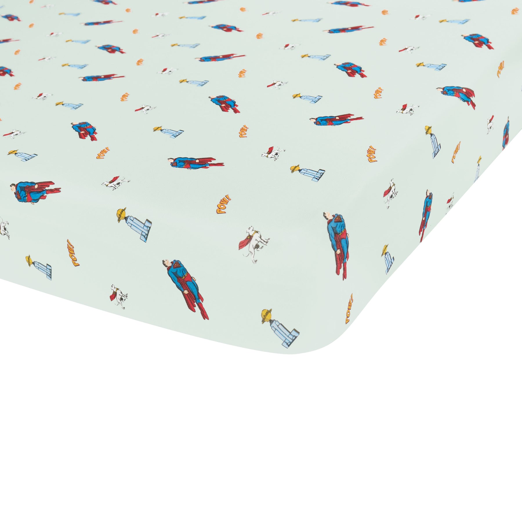 Corner of the Twin Sheet in Superman™ shown on a mattress