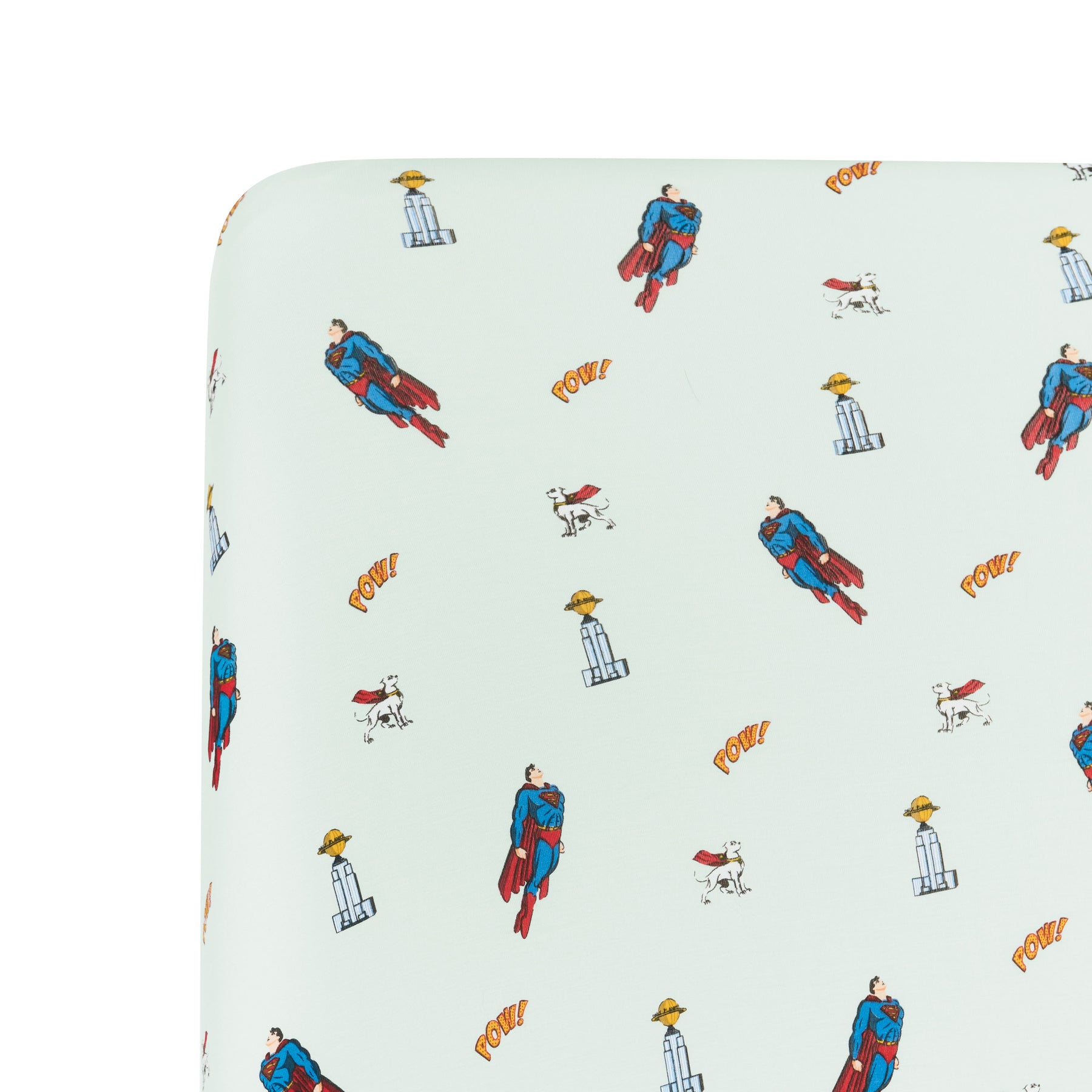 Close up of corner of the Twin Sheet in Superman™ on a mattress