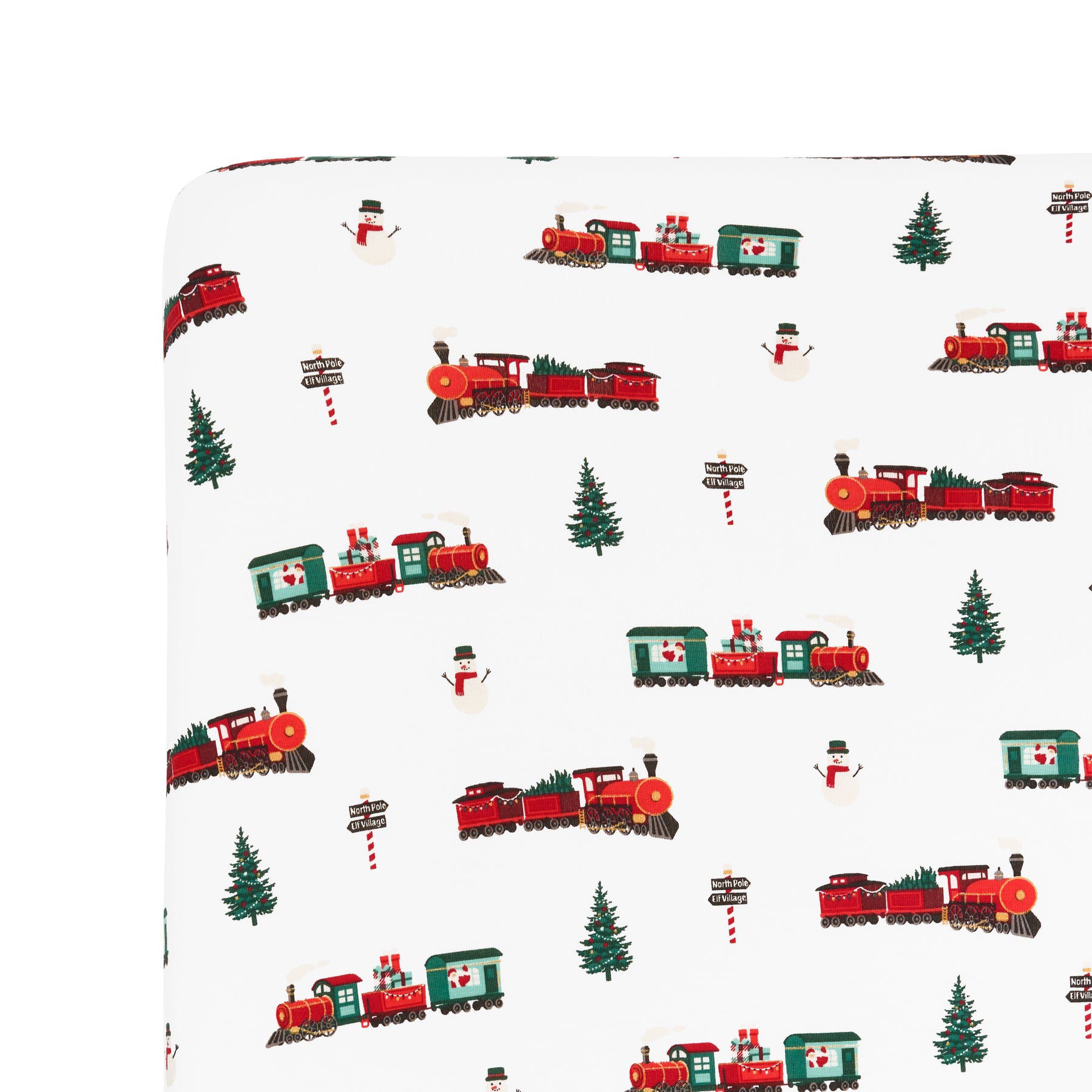 Crib Sheet in Holiday Train