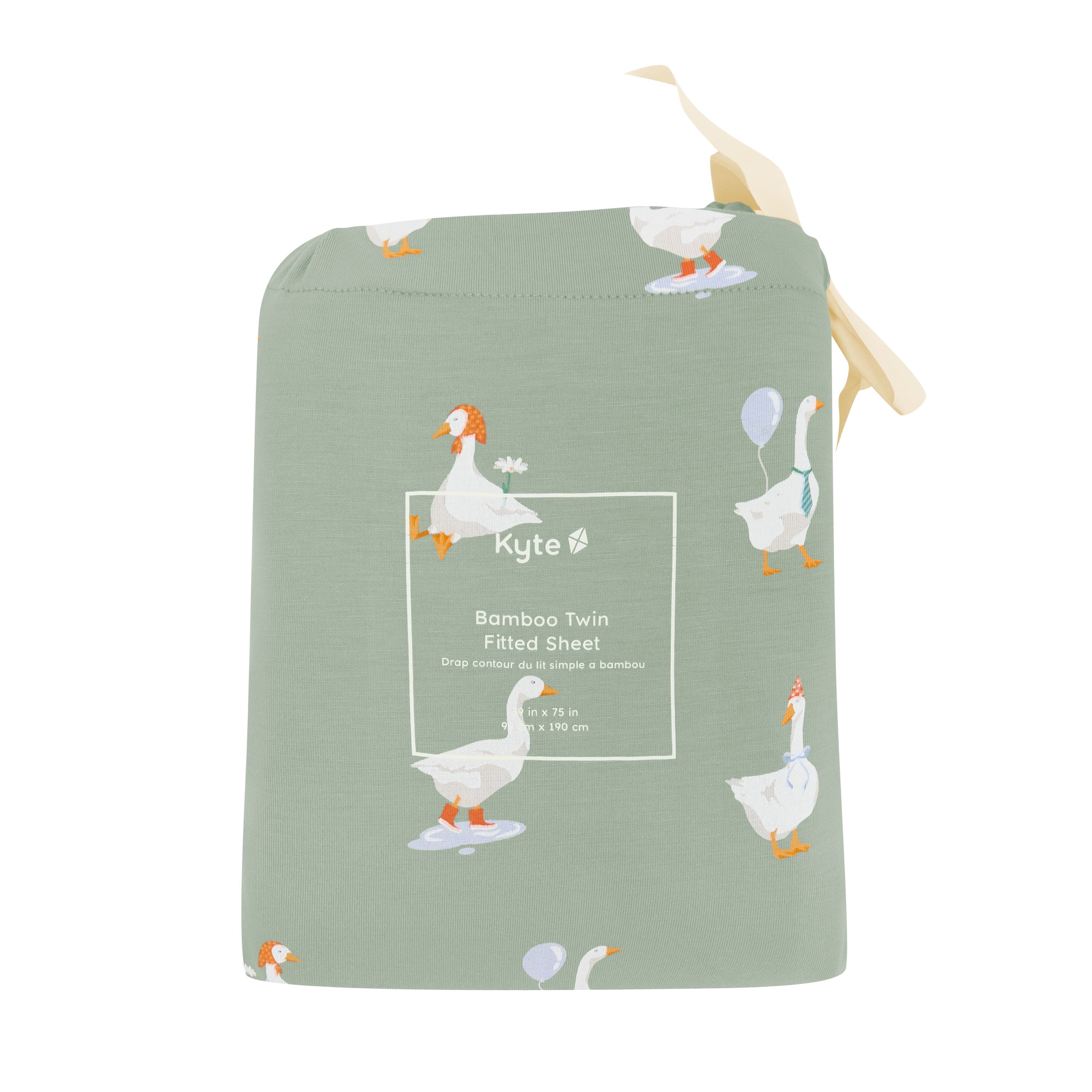 Twin Sheet in Silly Goose shown in its packaging