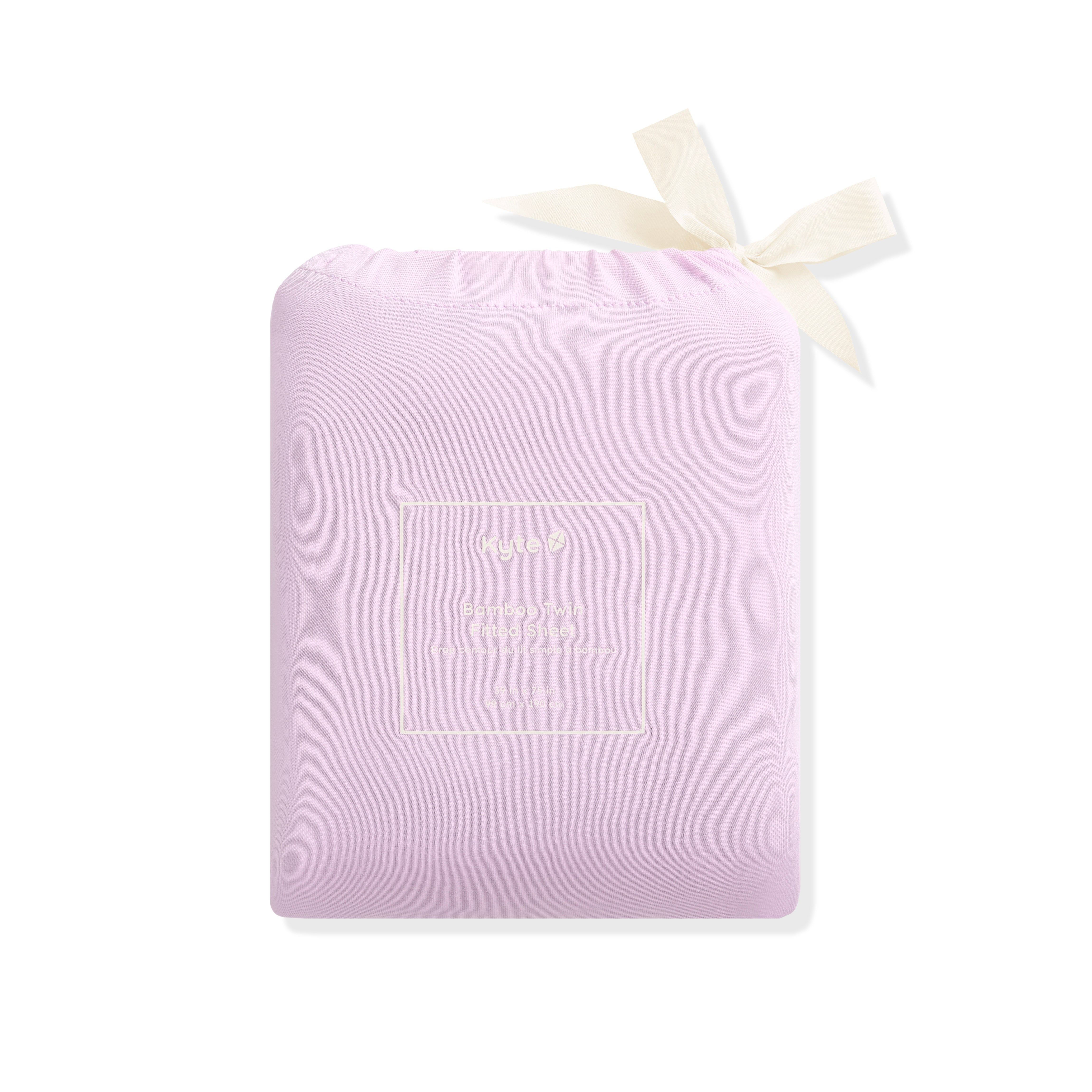 Purple fabric with a white ribbon on a white background