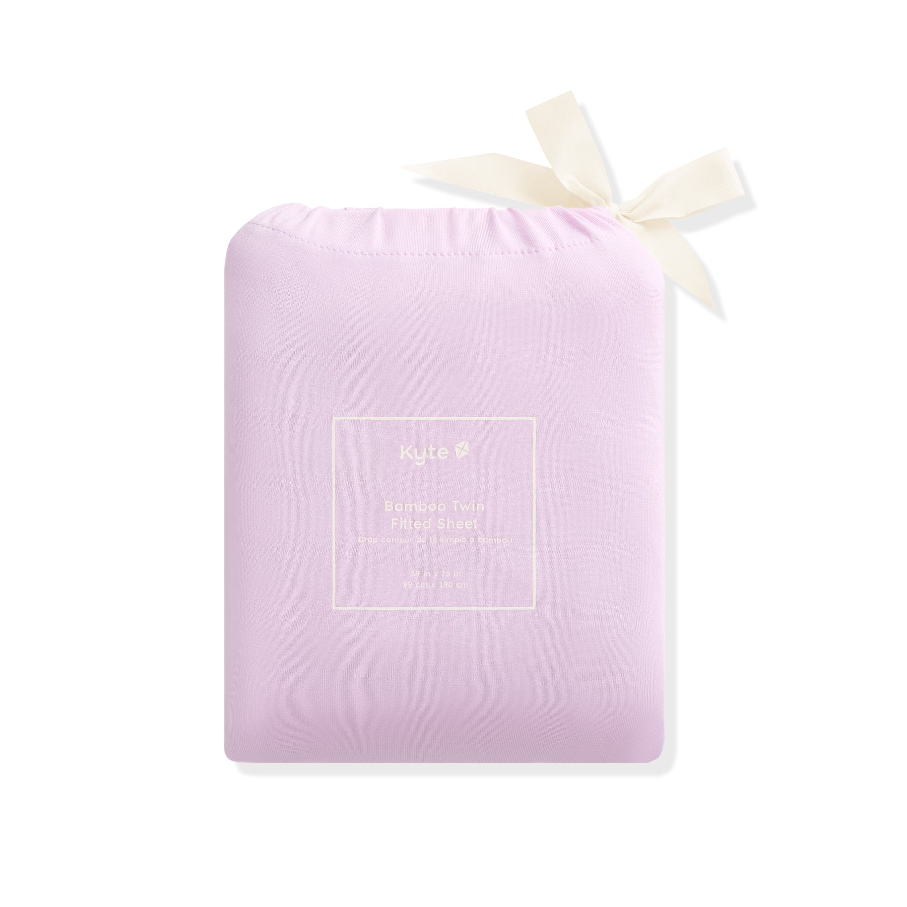 Purple fabric with a white ribbon on a white background