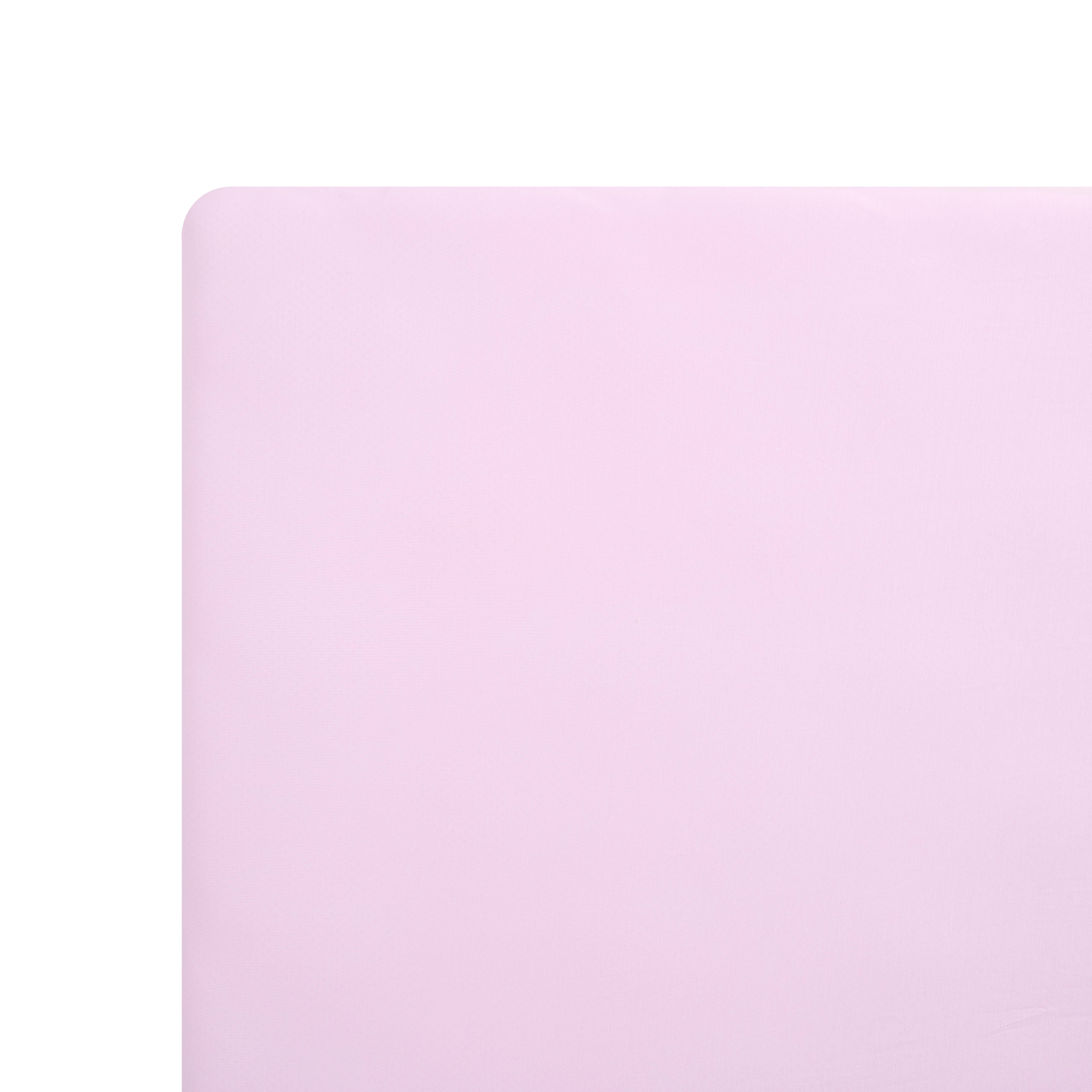 Light purple twin sheet on mattress