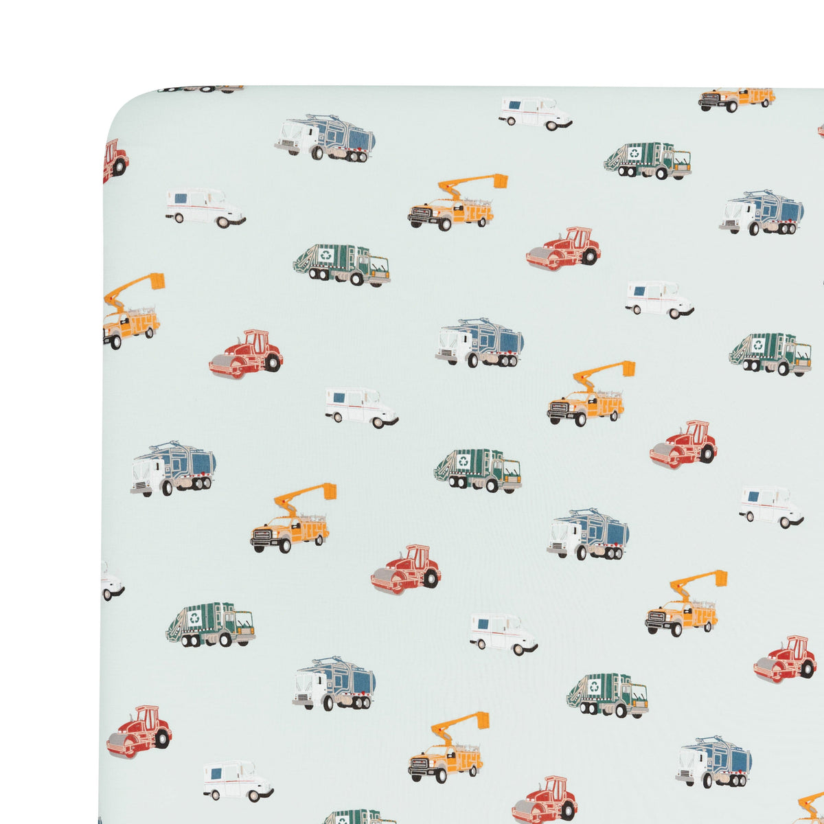 Close up of the Twin Sheet in City Vehicles on a mattress