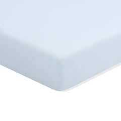 Twin Sheet in Breeze shown on a mattress