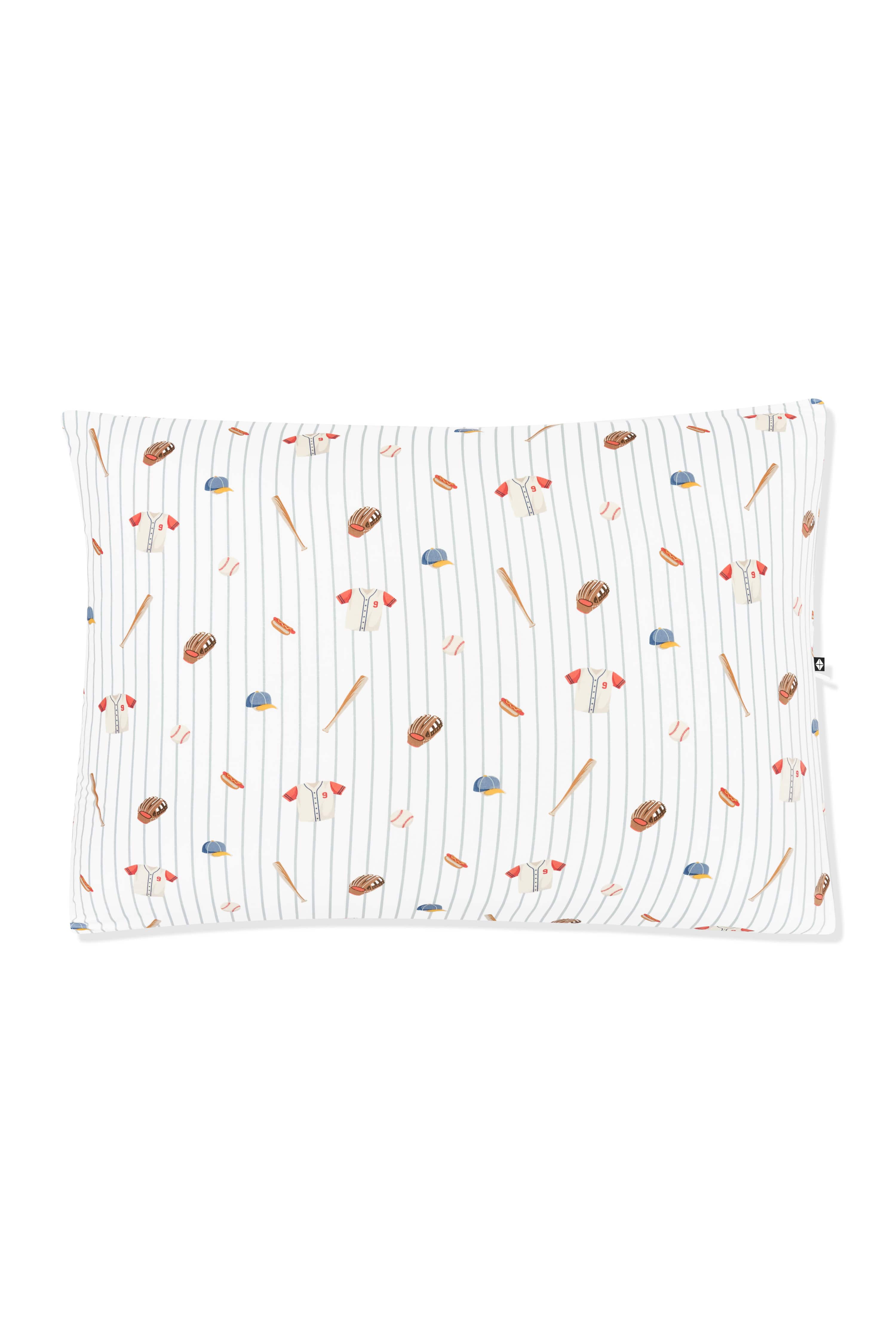 Front of the Standard Pillowcase in Home Run on a white surface