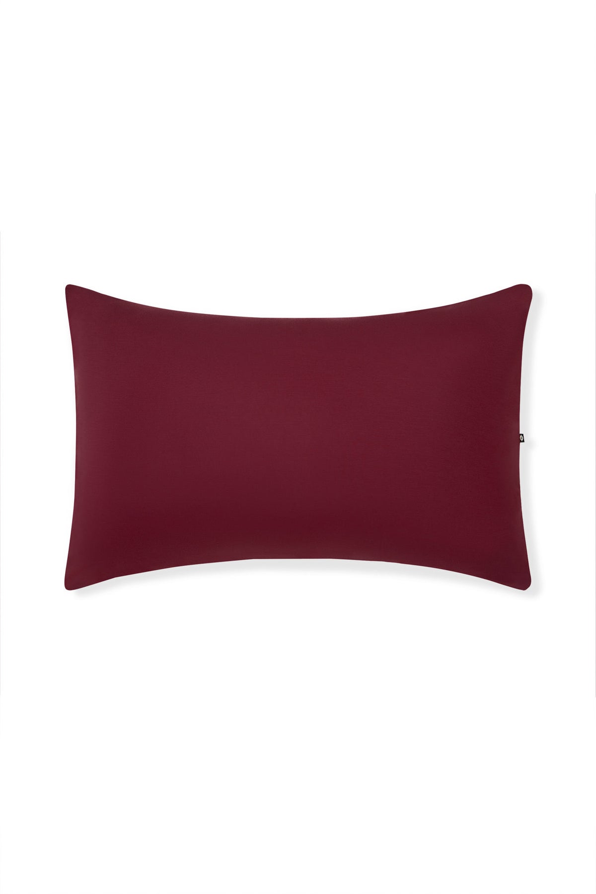 Front Side Standard Pillowcase in Burgundy on a white background
