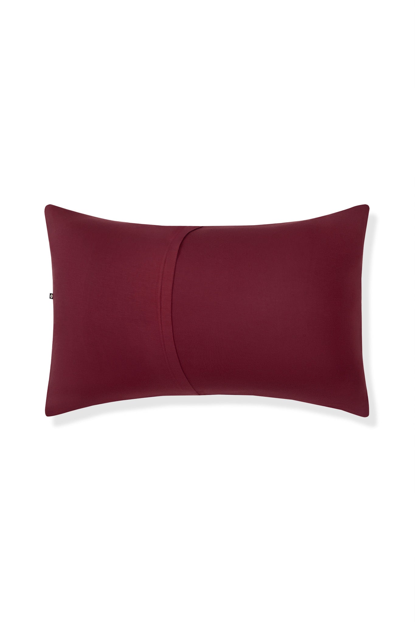 Back Side Standard Pillowcase in Burgundy on a white background
