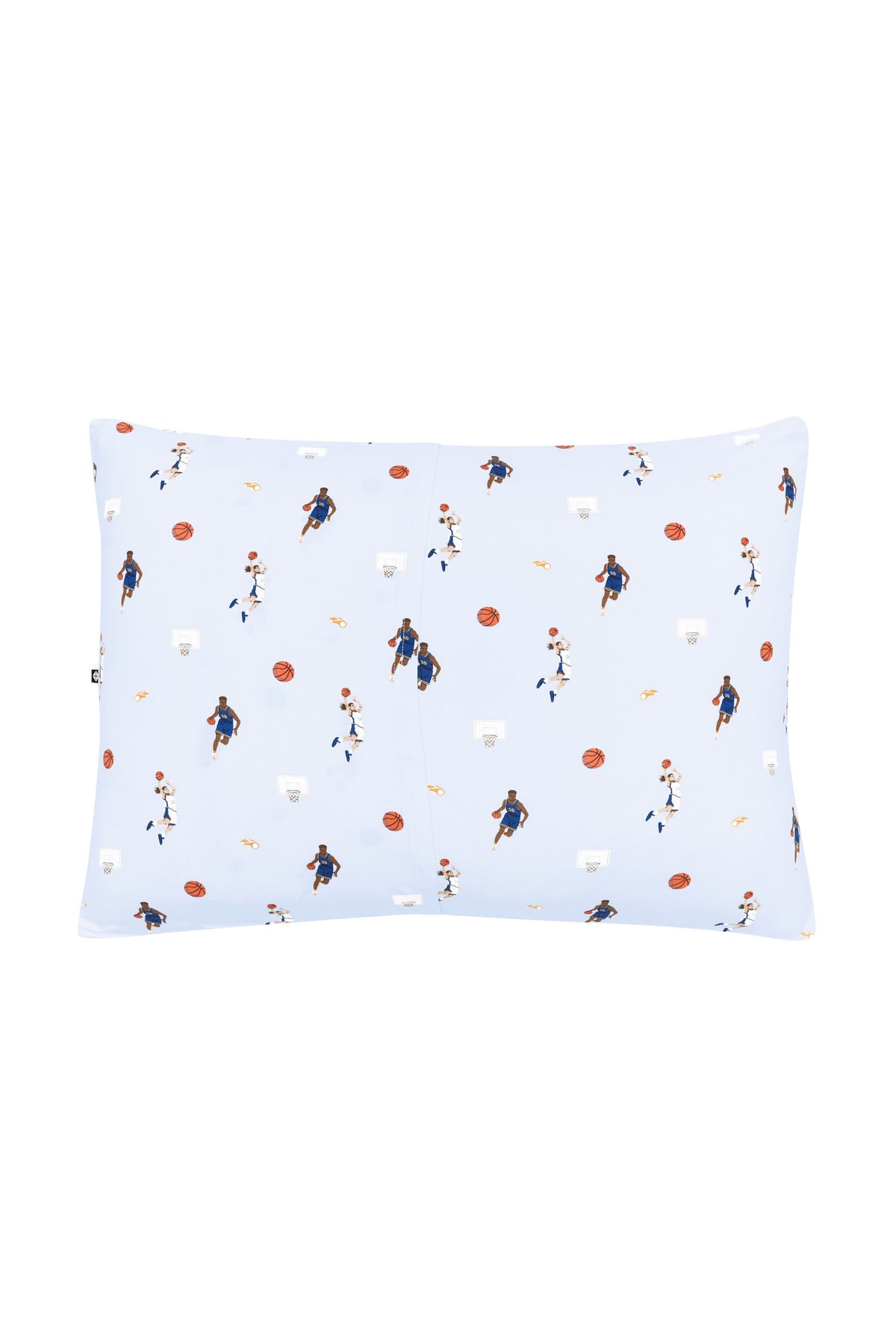 Back of the Standard Pillowcase in Basketball showing the envelope closure