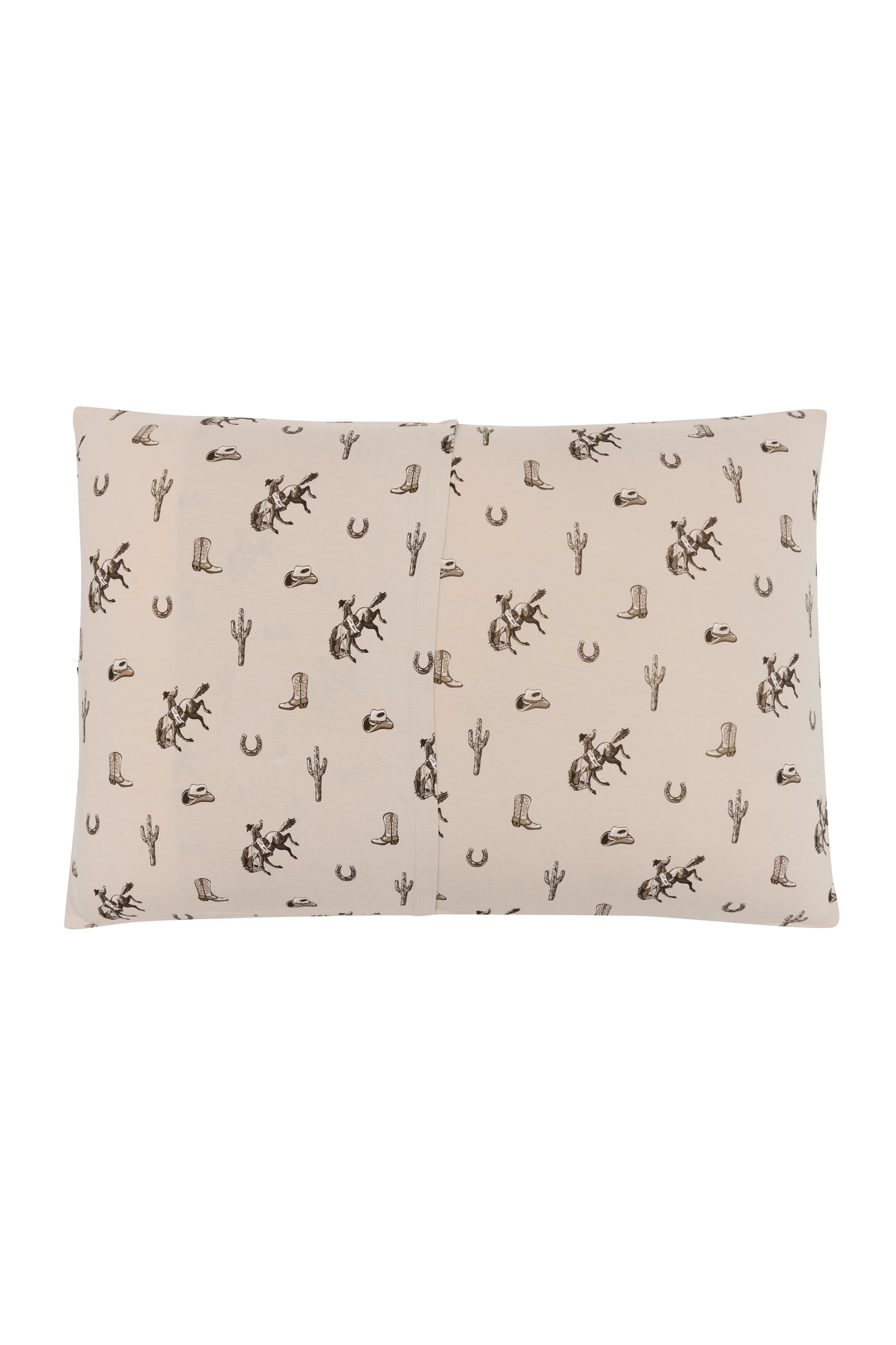 Back of the Standard Pillowcase in Classic Cowboy showing the envelope closure