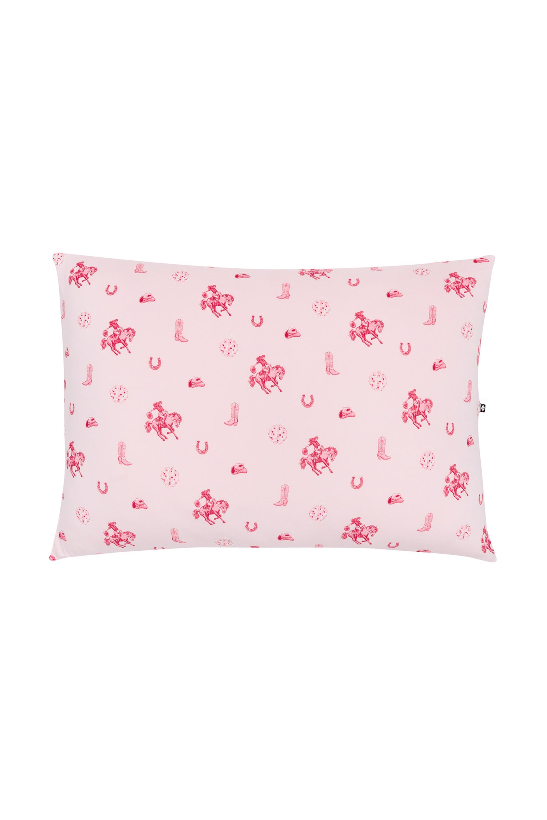 Front of the Standard Pillowcase in Disco Cowgirl