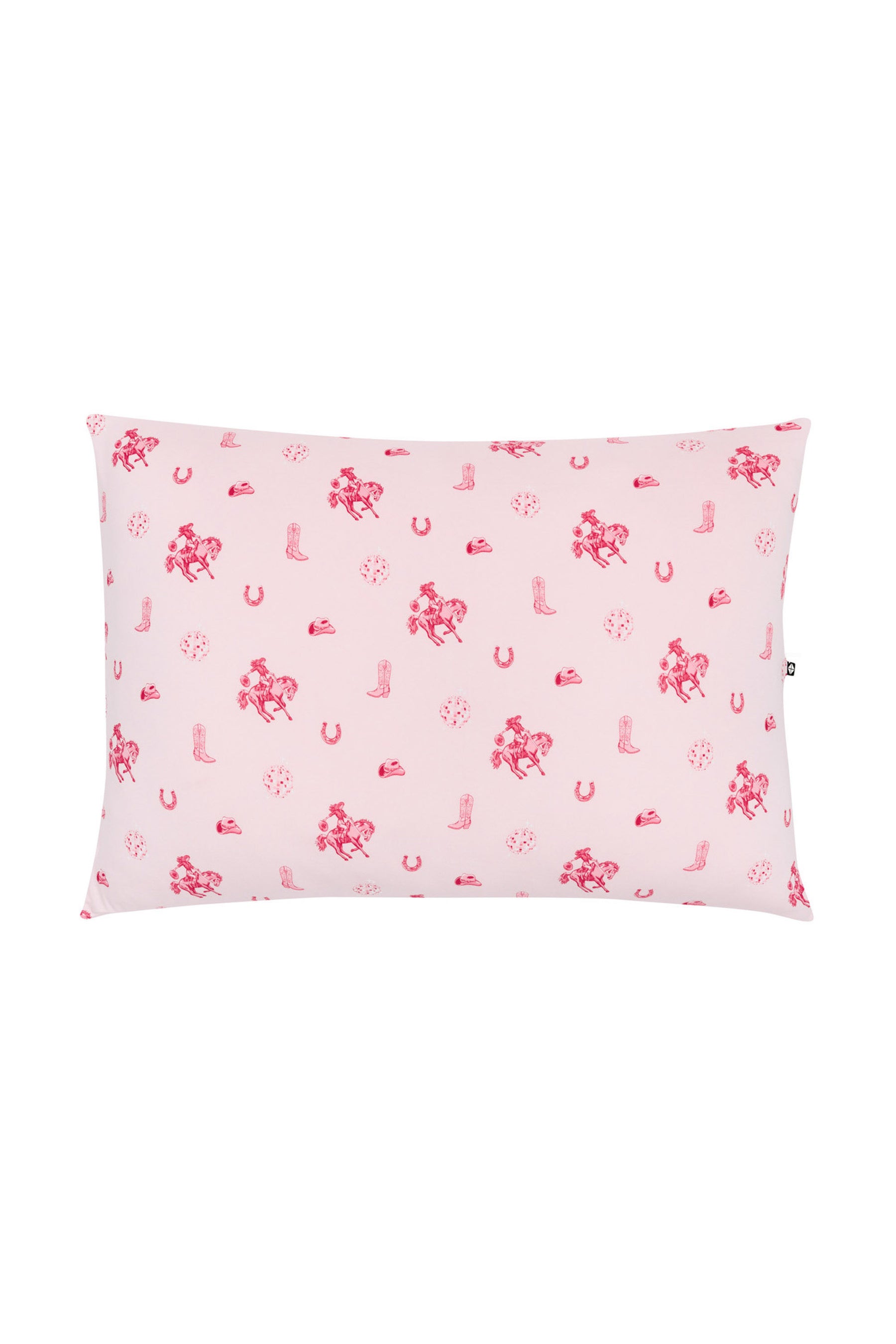 Front of the Standard Pillowcase in Disco Cowgirl
