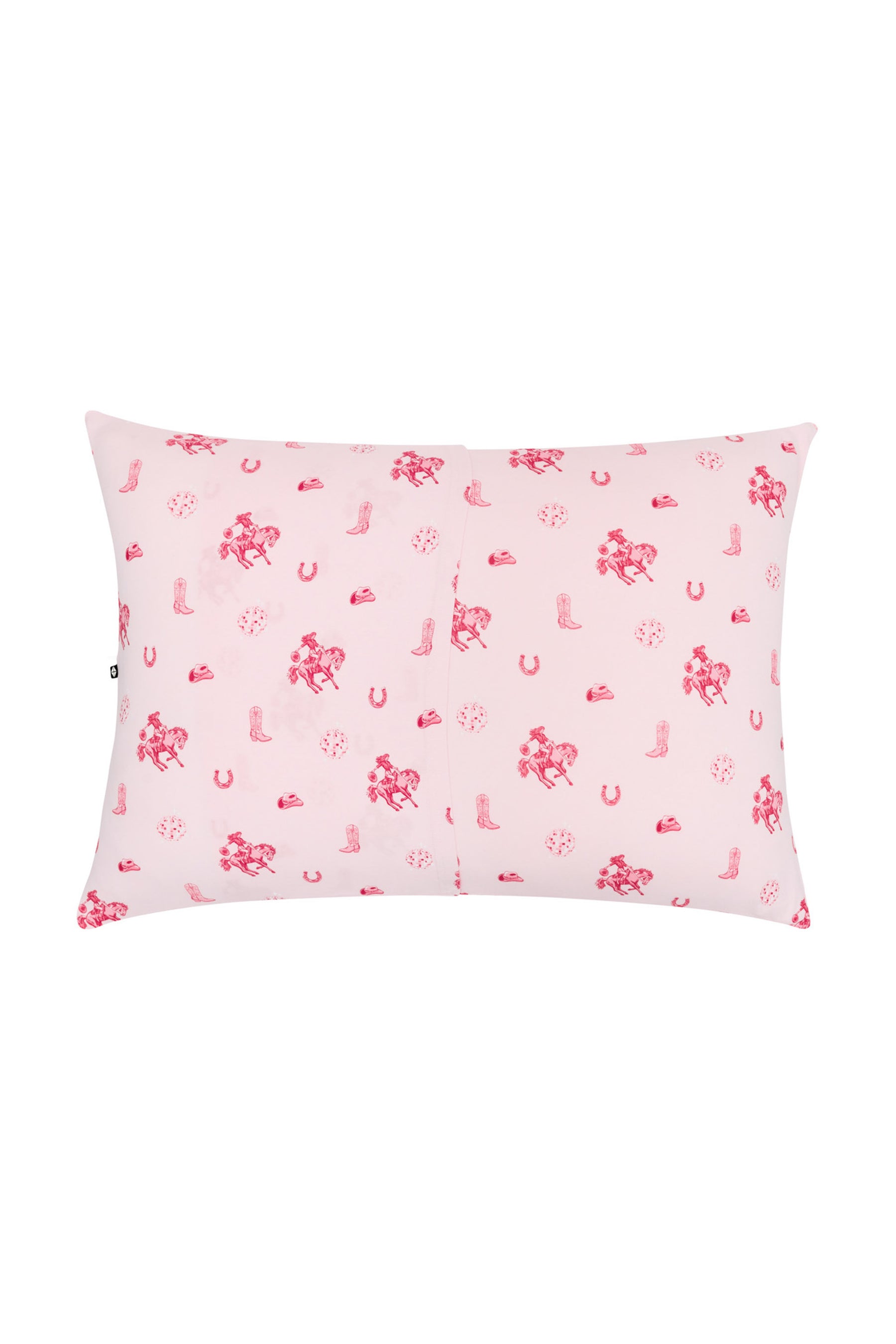 The back of the Standard Pillowcase in Disco Cowgirl showing the envelope enclosure