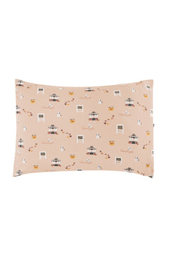 Pillowcase with a pattern of Gilmore Girls elements on a beige background