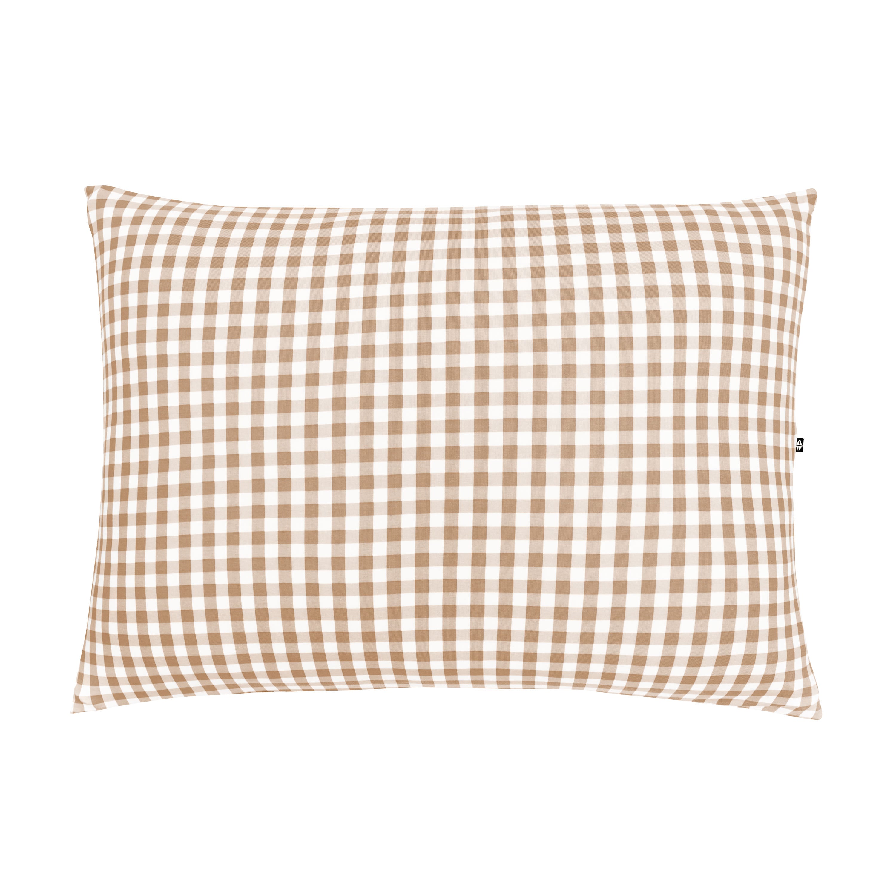The front of the Standard Pillowcase in Gingham Bisque