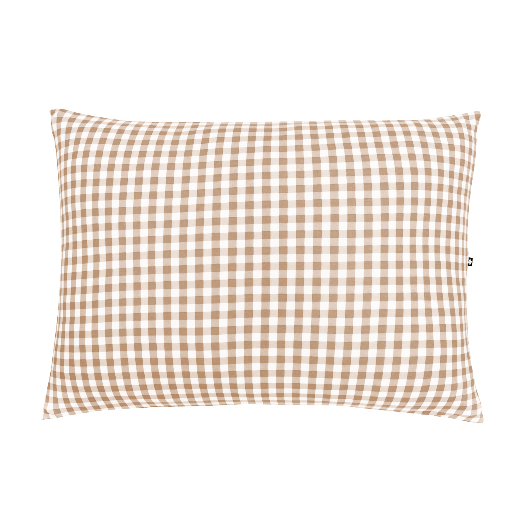 The front of the Standard Pillowcase in Gingham Bisque