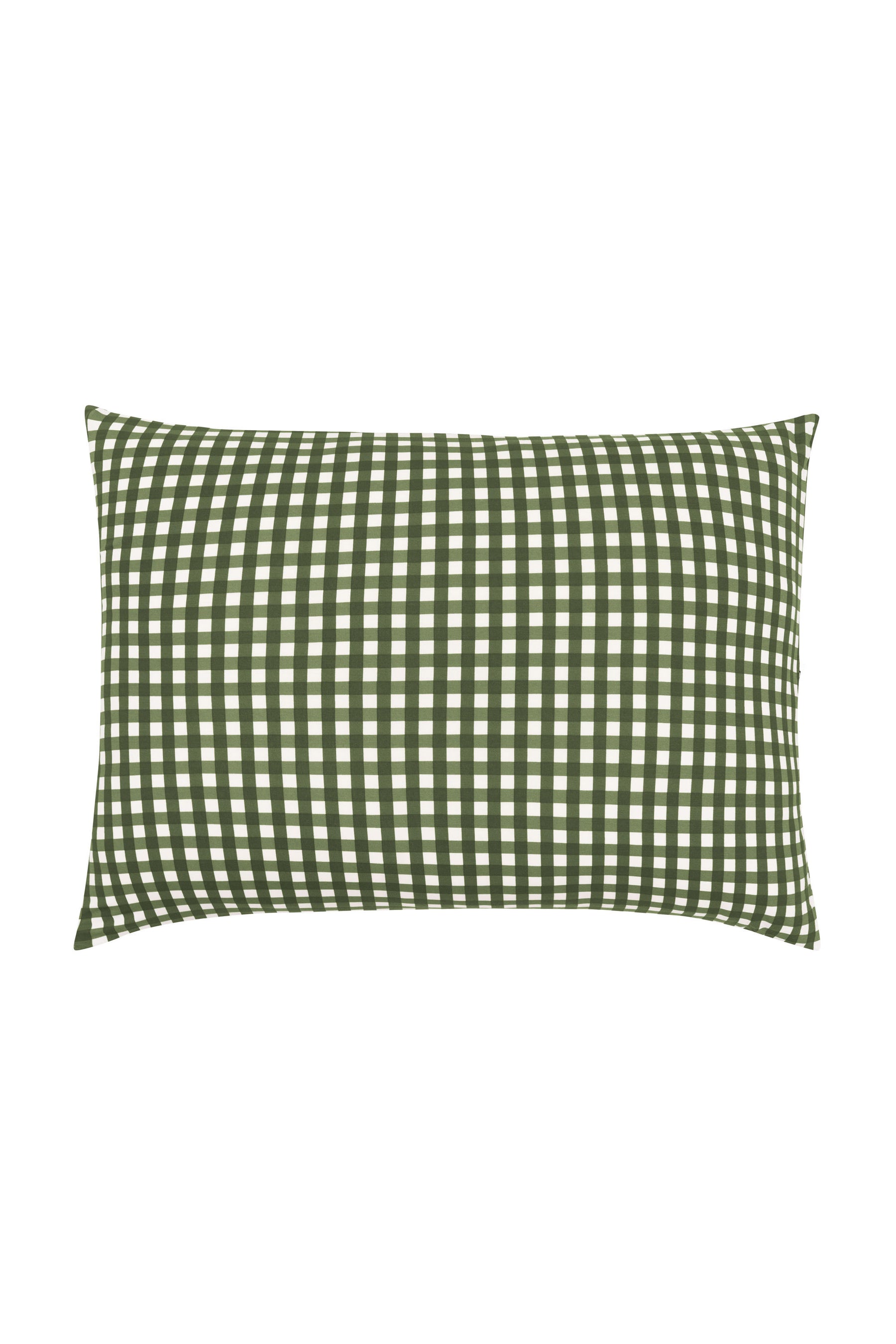 The front of the Standard Pillowcase in Gingham Fir